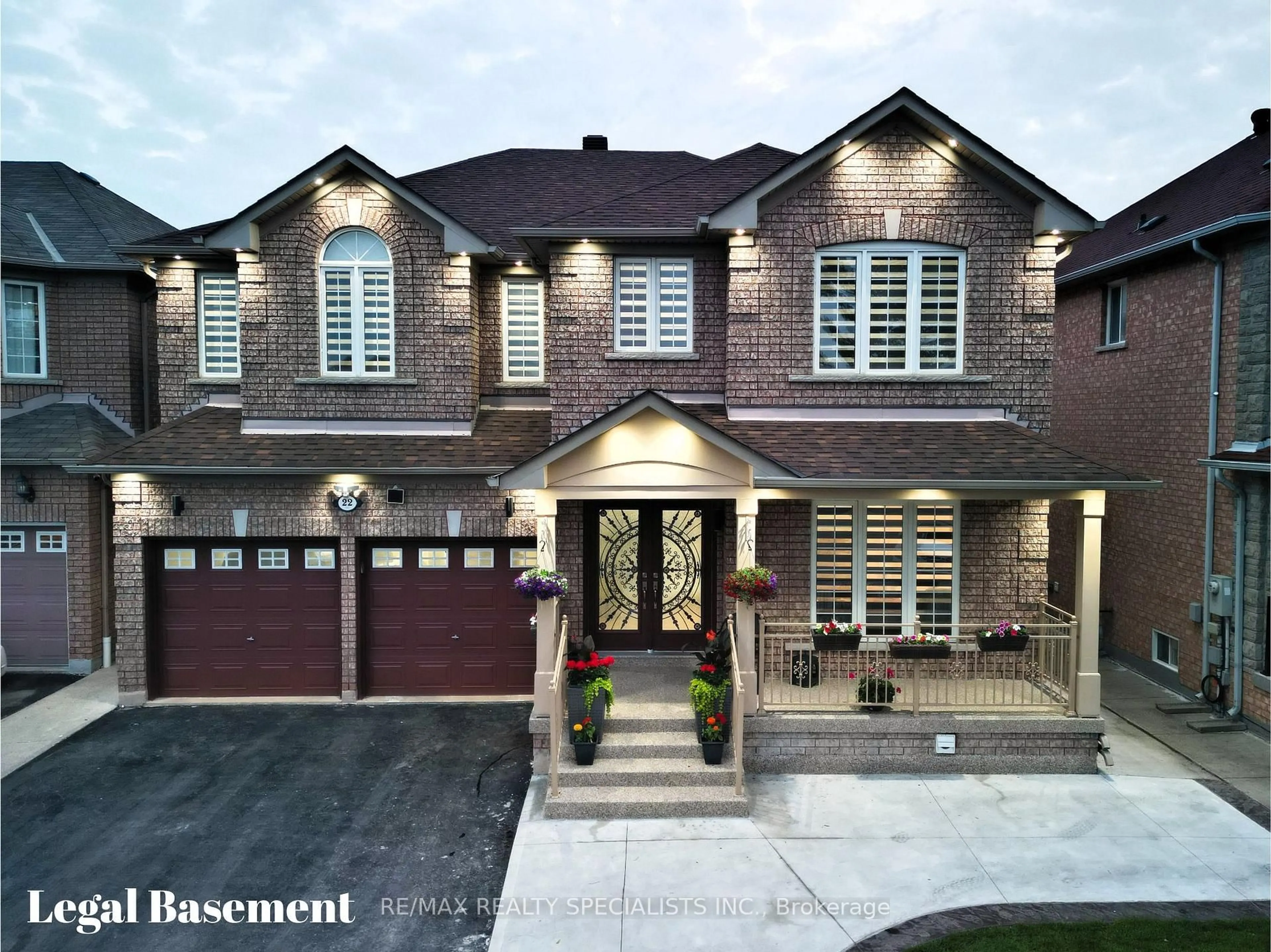 Home with brick exterior material, street for 22 Wintersnow Crt, Brampton Ontario L6R 3G6