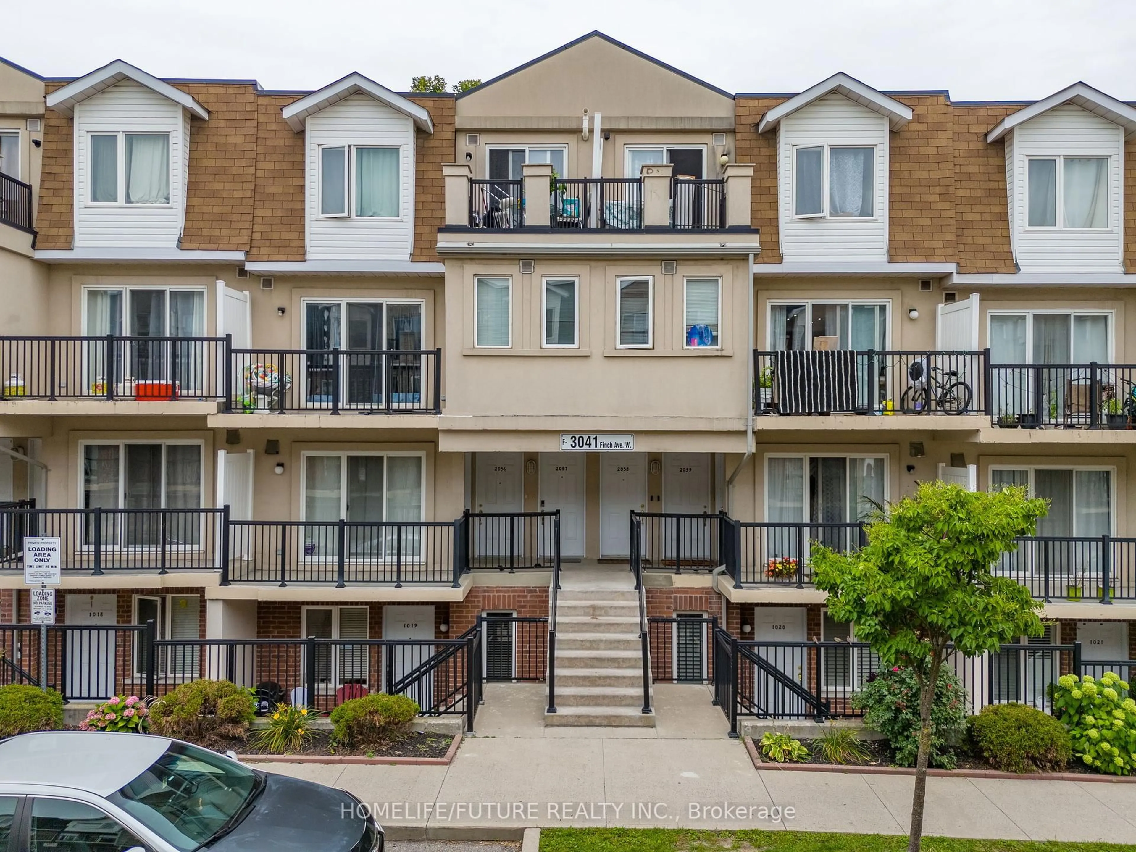 A pic from outside/outdoor area/front of a property/back of a property/a pic from drone, unknown for 3041 Finch Ave #2057, Toronto Ontario M9M 0A4
