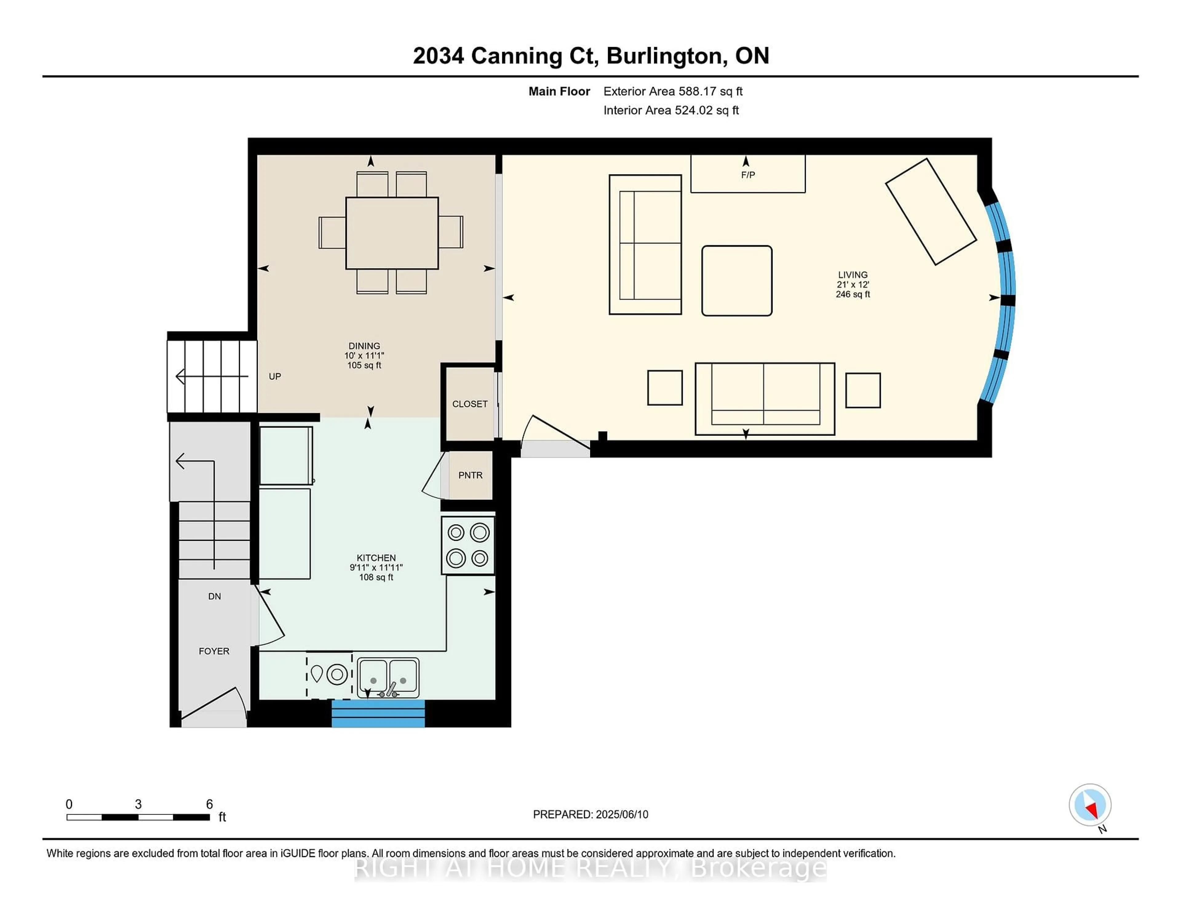 Floor plan for 2034 Canning Crt, Burlington Ontario L7P 3S5