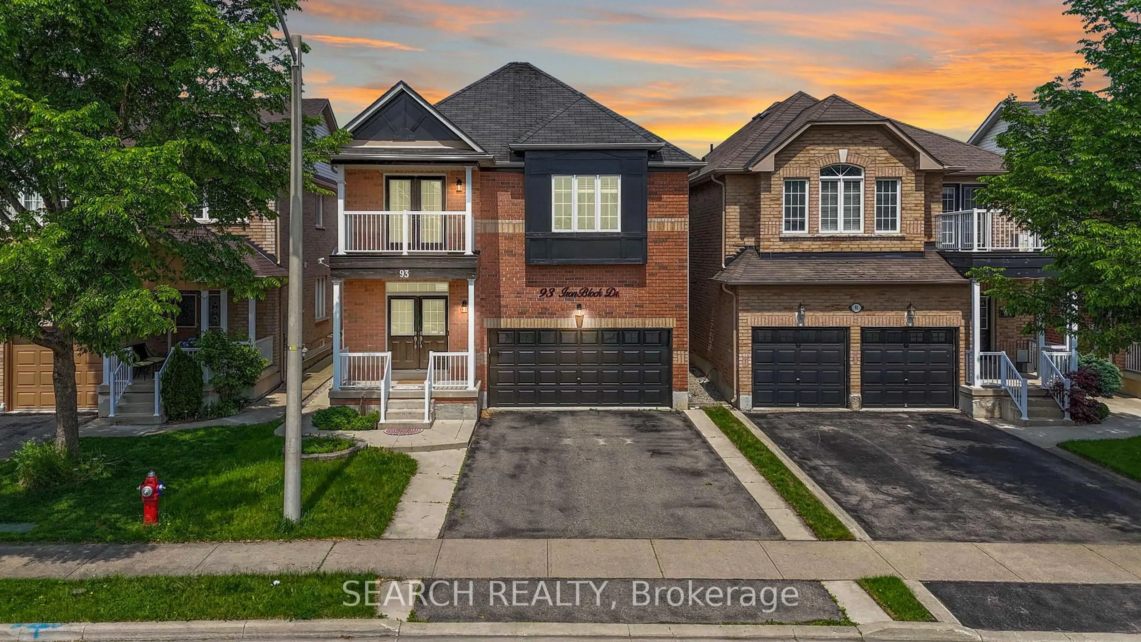 Home with brick exterior material, street for 93 Iron Block Dr, Brampton Ontario L7A 0J1