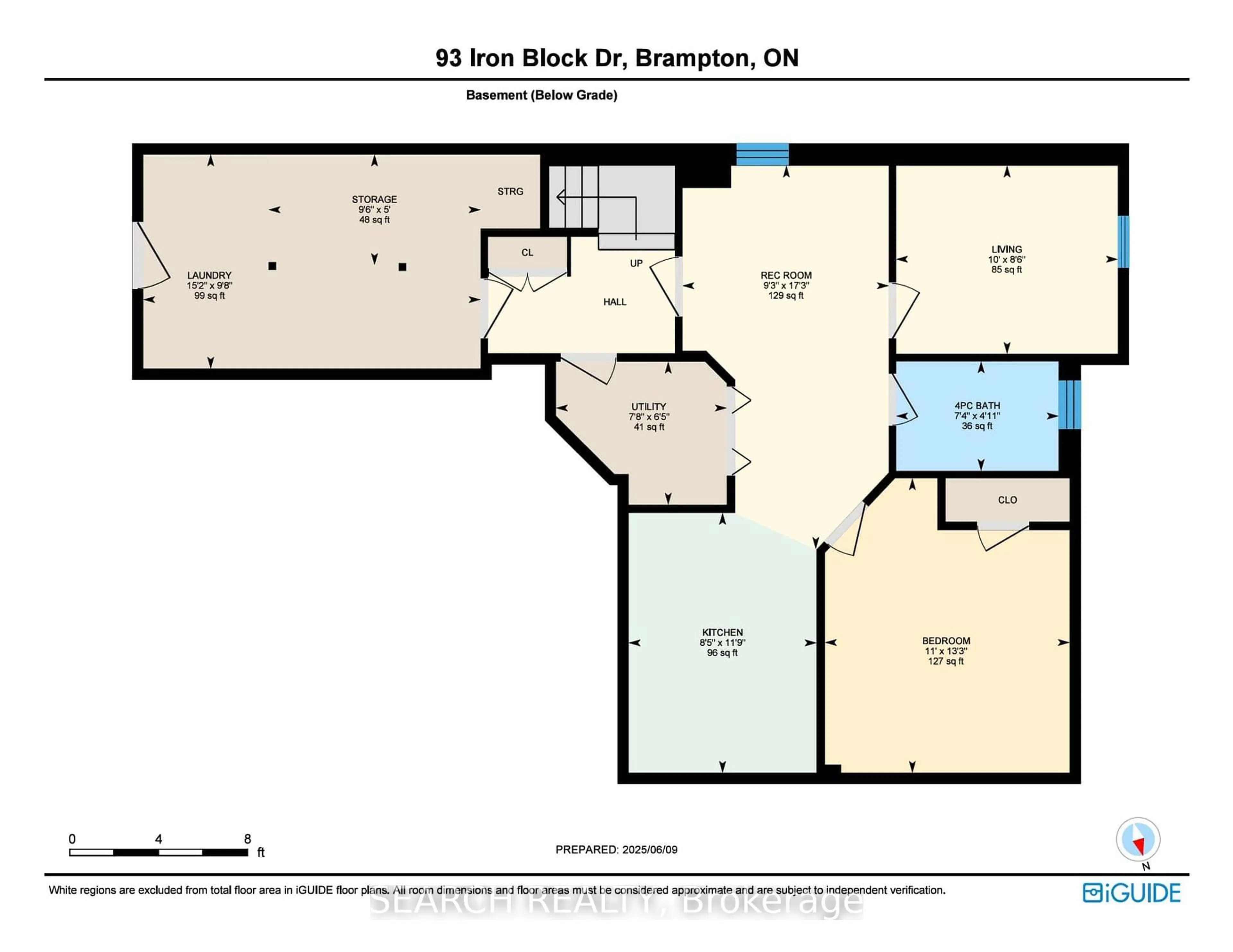 Floor plan for 93 Iron Block Dr, Brampton Ontario L7A 0J1
