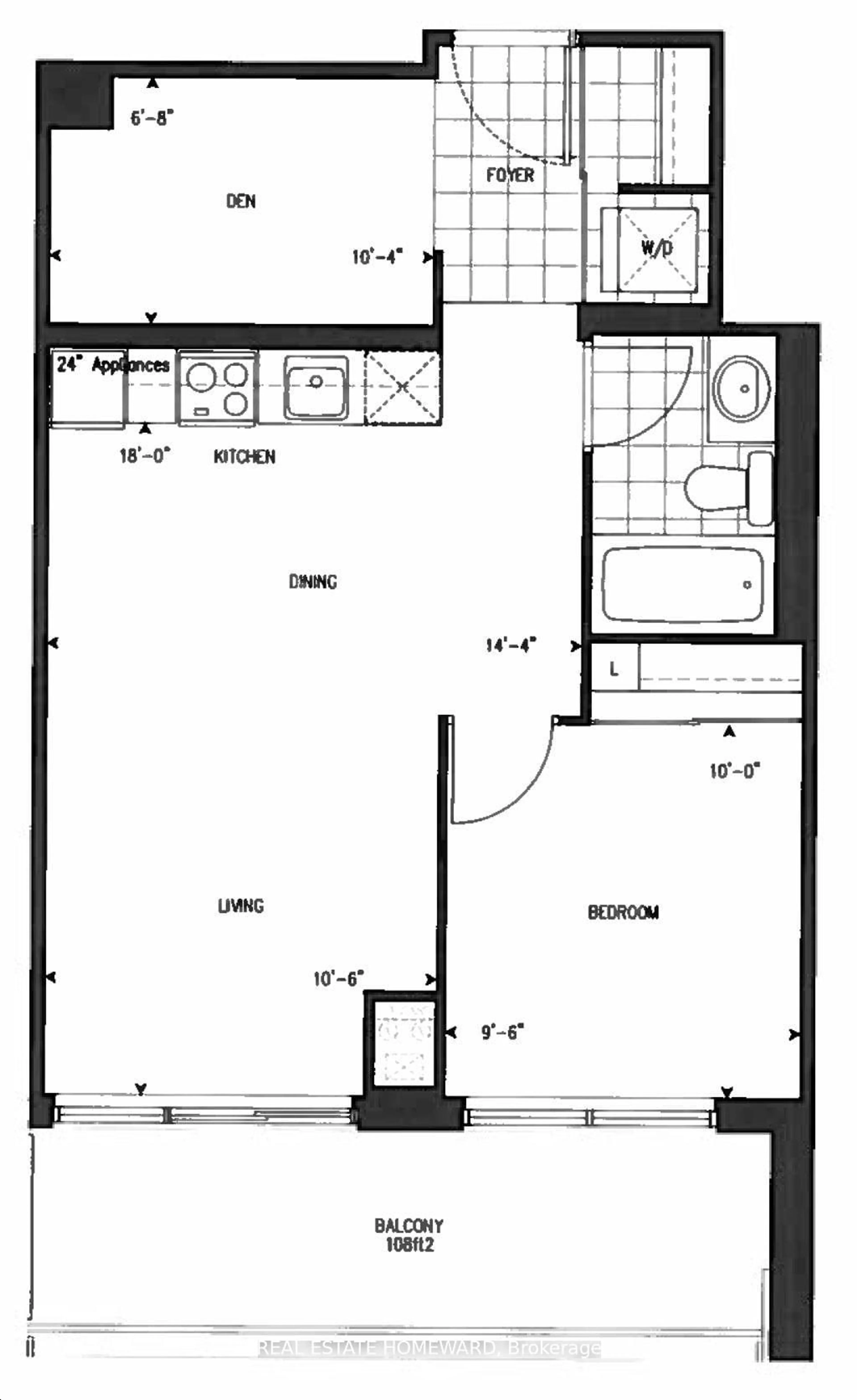 Floor plan for 10 Wilby Cres #1204, Toronto Ontario M9N 0B6