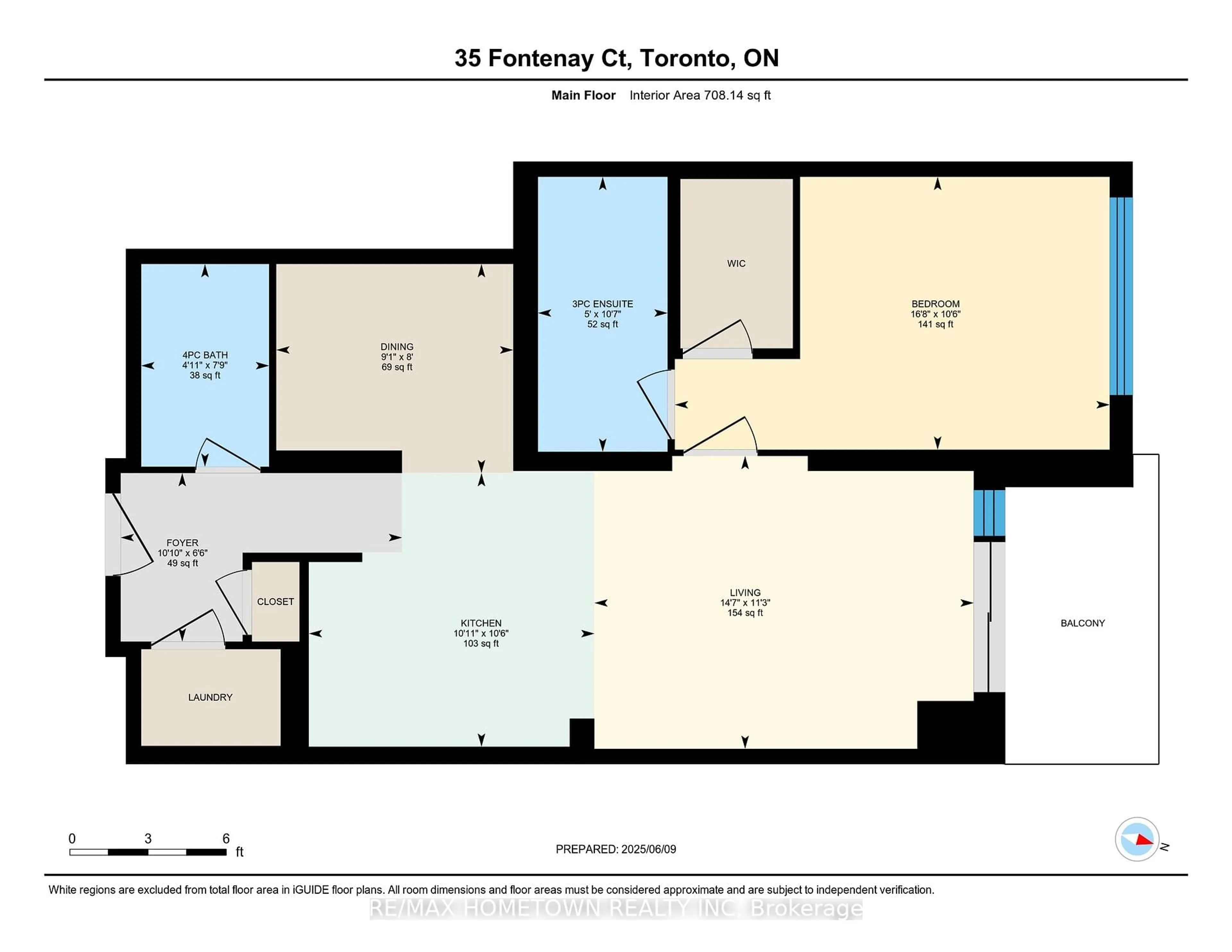 Floor plan for 35 Fontenay Crt #508, Toronto Ontario M9A 0C4