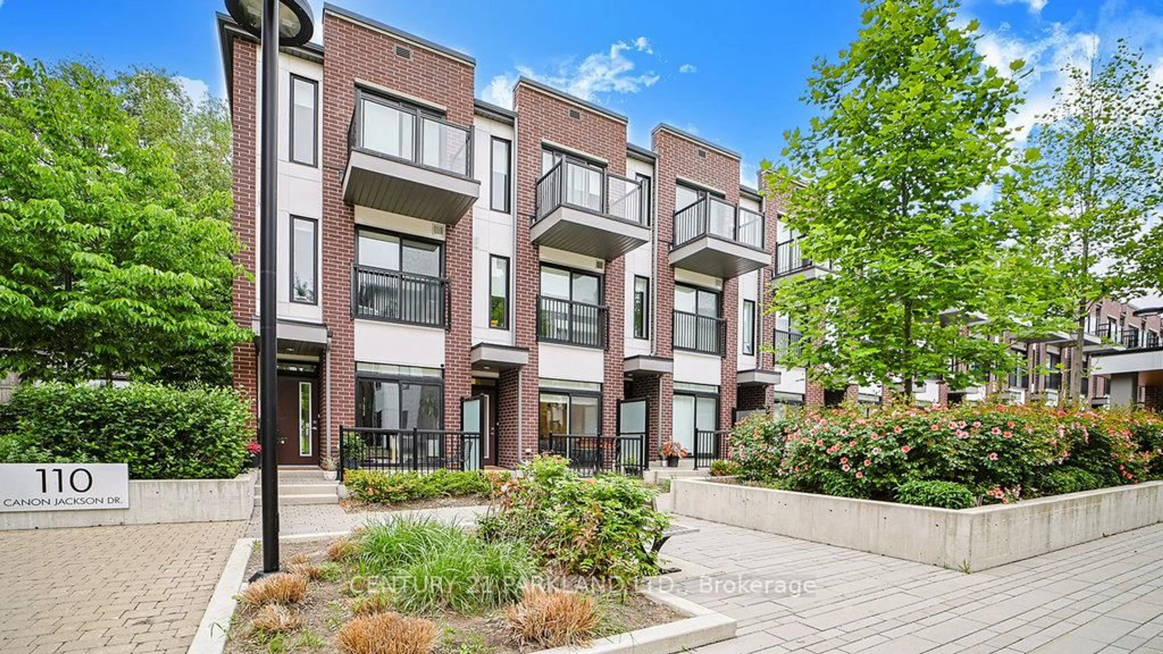 Home with brick exterior material, street for 110 Canon Jackson Dr #102, Toronto Ontario M6M 3Z4