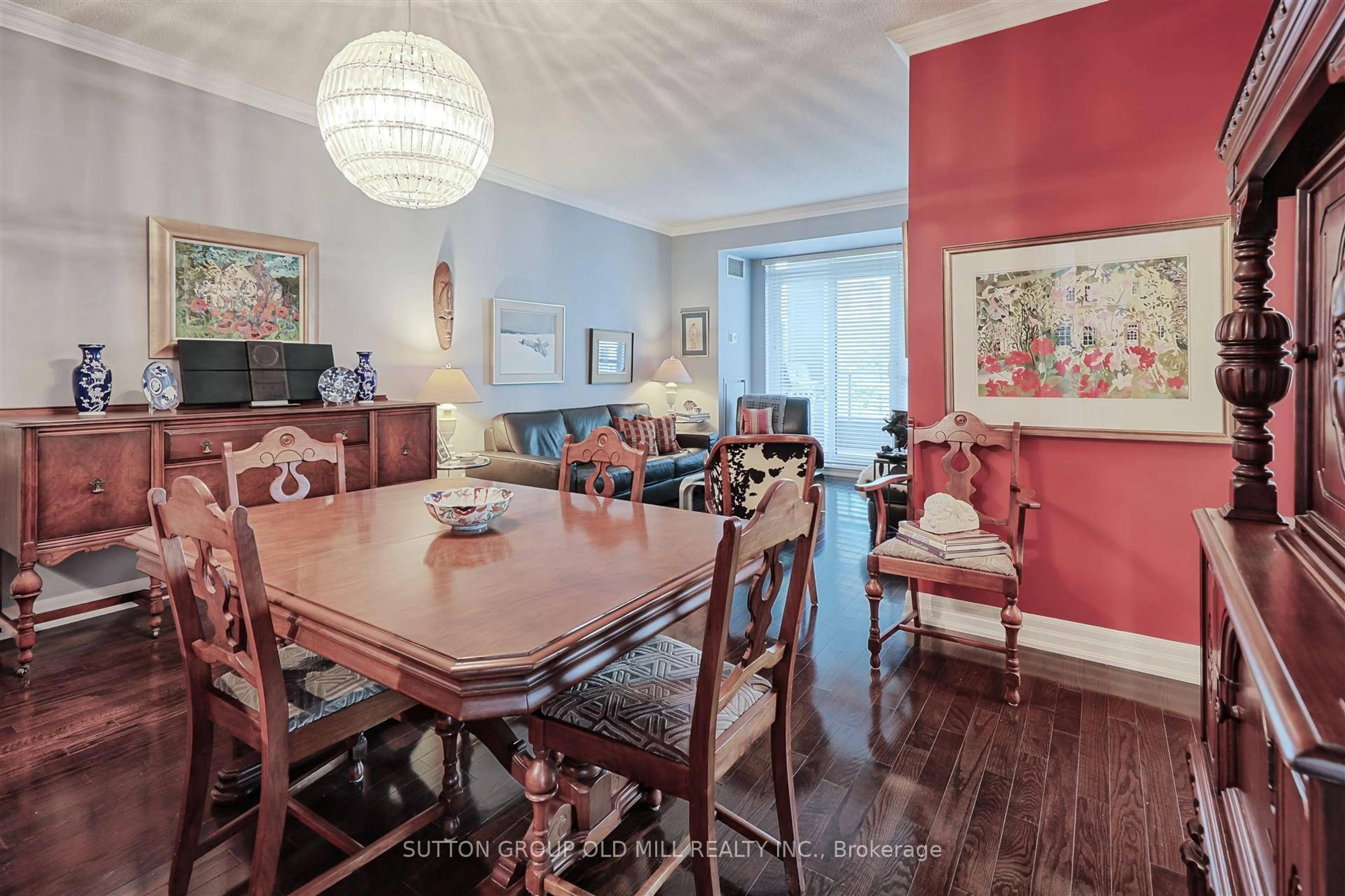 Dining room, wood/laminate floor for 2087 Lake Shore Blvd #305, Toronto Ontario M8V 4G3