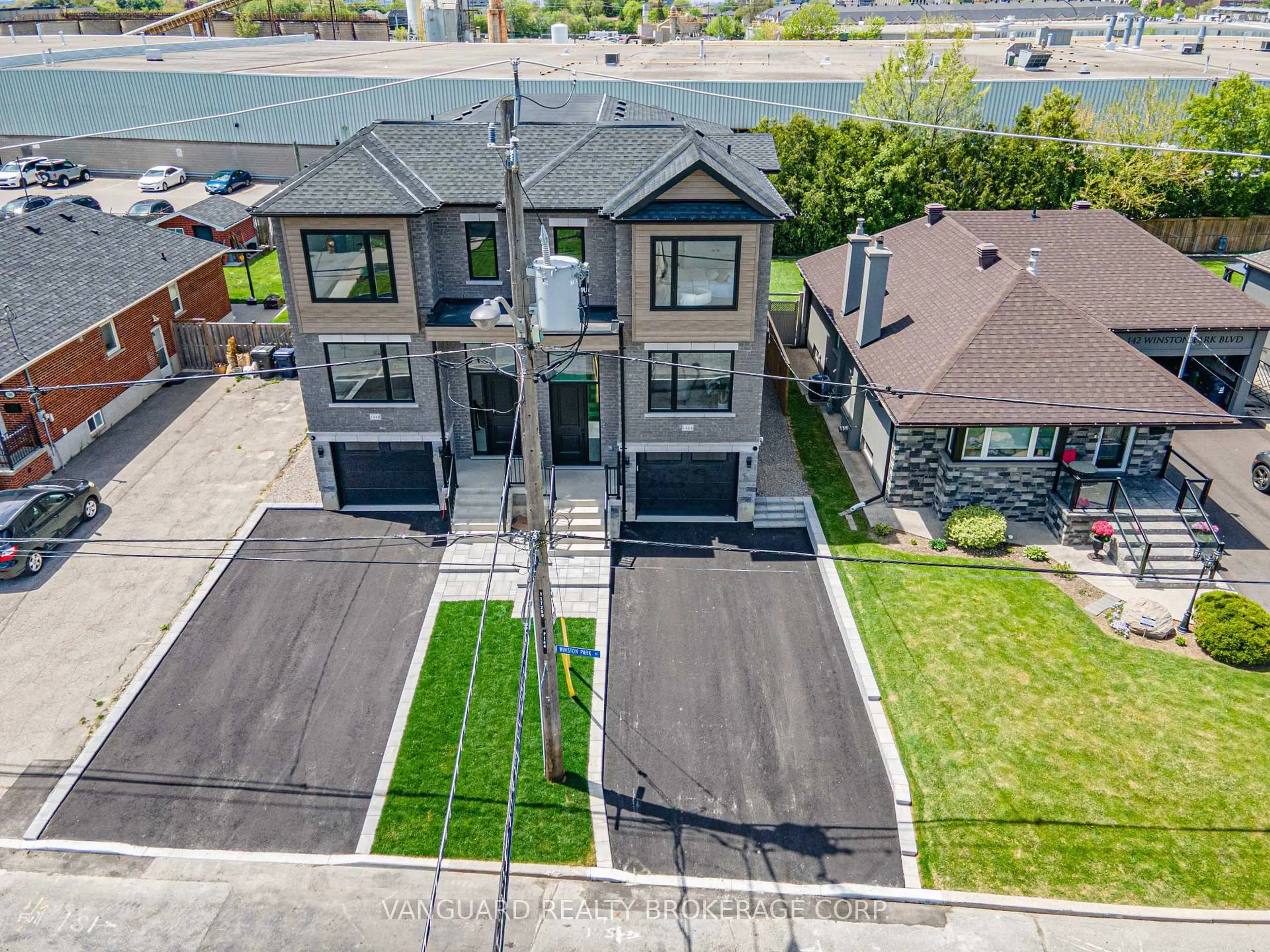 A pic from outside/outdoor area/front of a property/back of a property/a pic from drone, street for 144 Winston Park Blvd #A, Toronto Ontario M3K 1C5