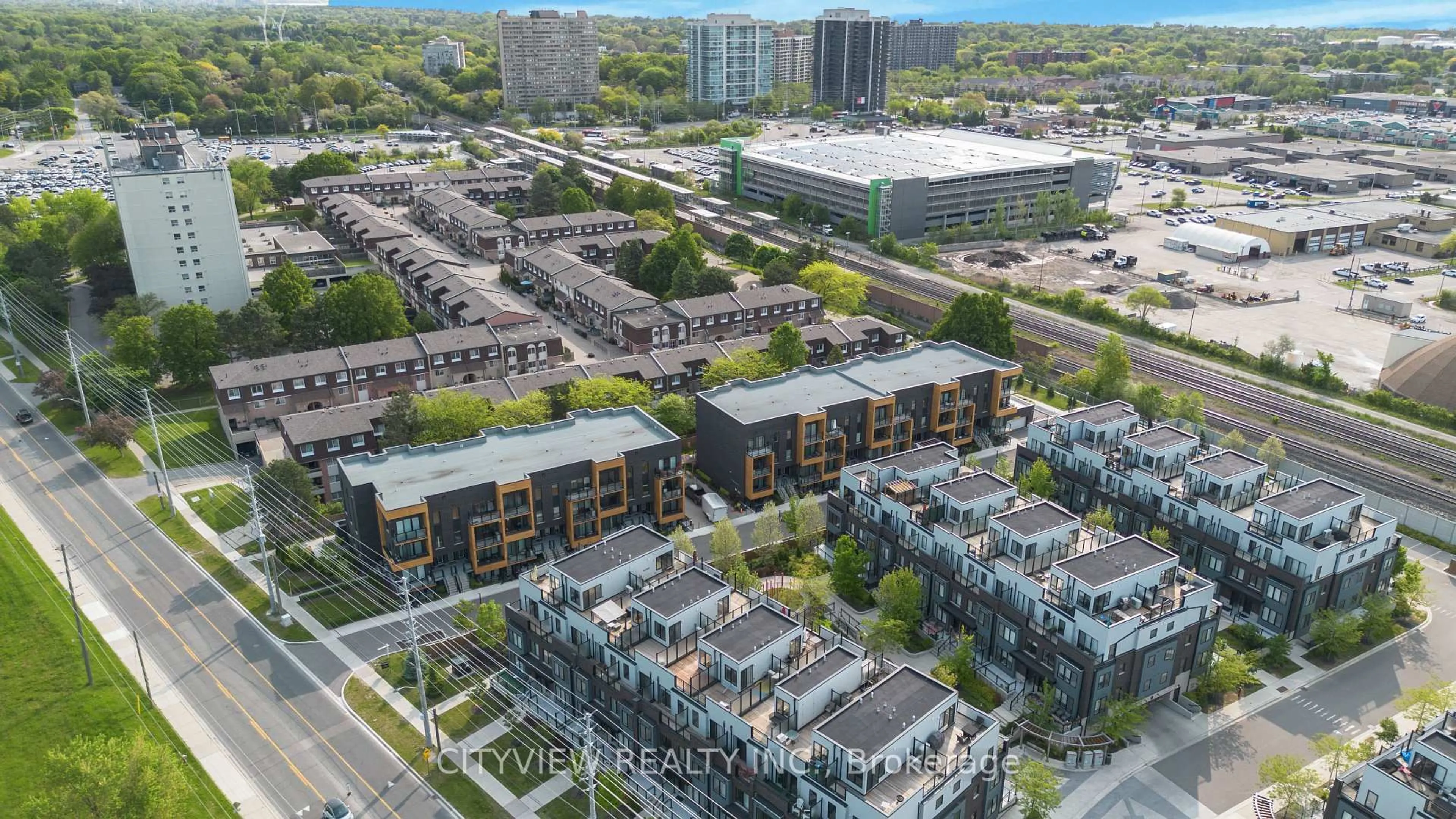 A pic from outside/outdoor area/front of a property/back of a property/a pic from drone, city buildings view from balcony for 1145 Journeyman Lane #121, Mississauga Ontario L5J 0B5