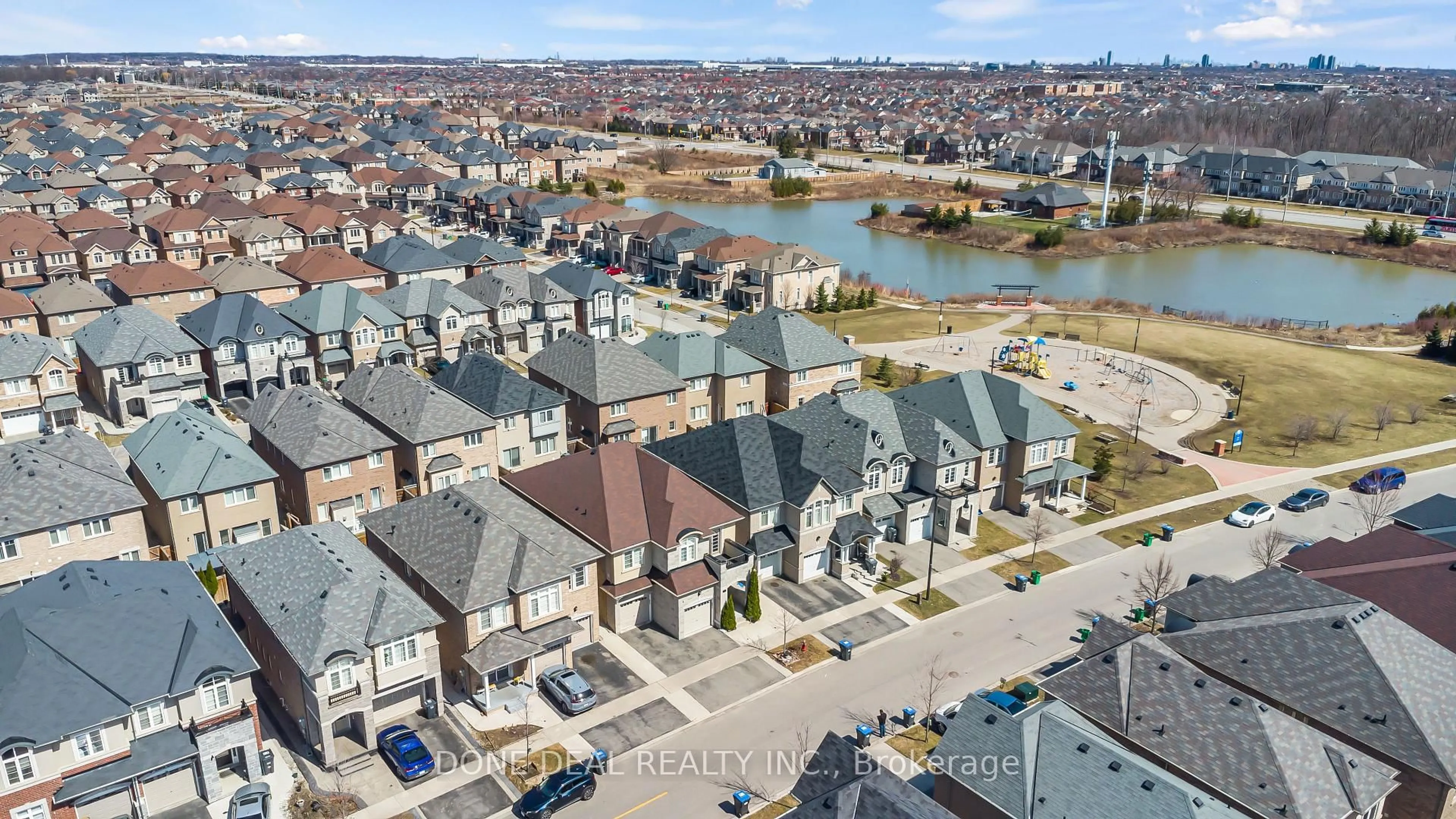 A pic from outside/outdoor area/front of a property/back of a property/a pic from drone, city buildings view from balcony for 10 Lola Cres, Brampton Ontario L7A 4J7