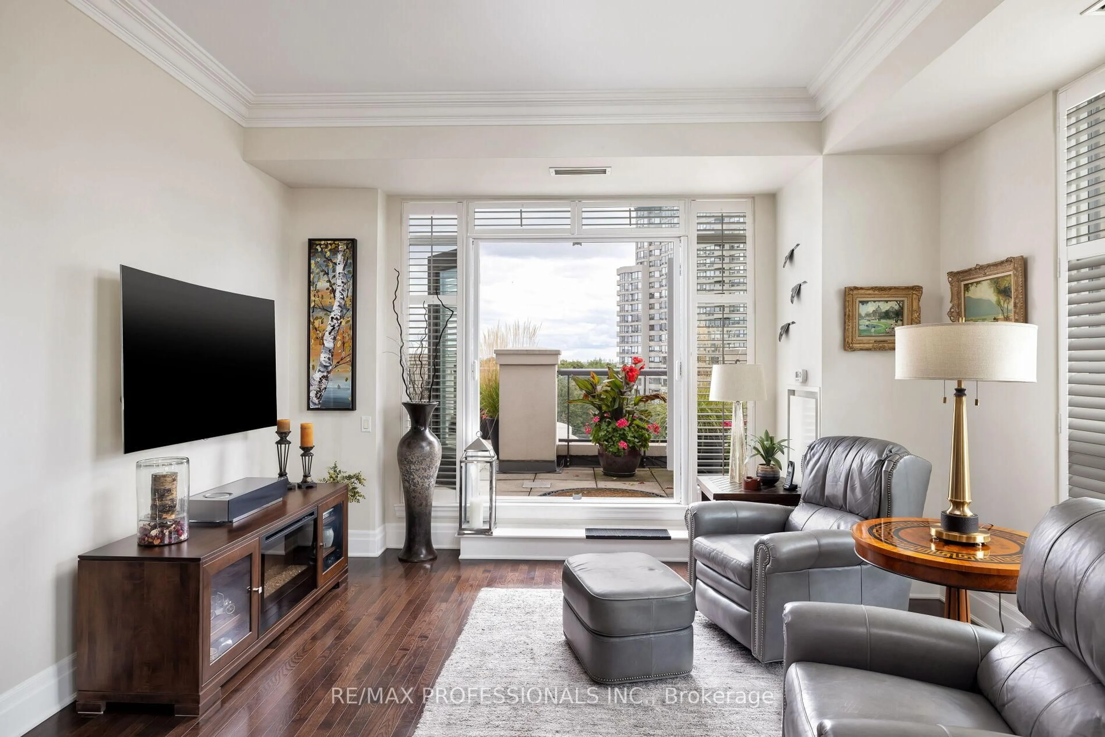 Living room with furniture, unknown for 9 Burnhamthorpe Cres #LPH7, Toronto Ontario M9A 0A6