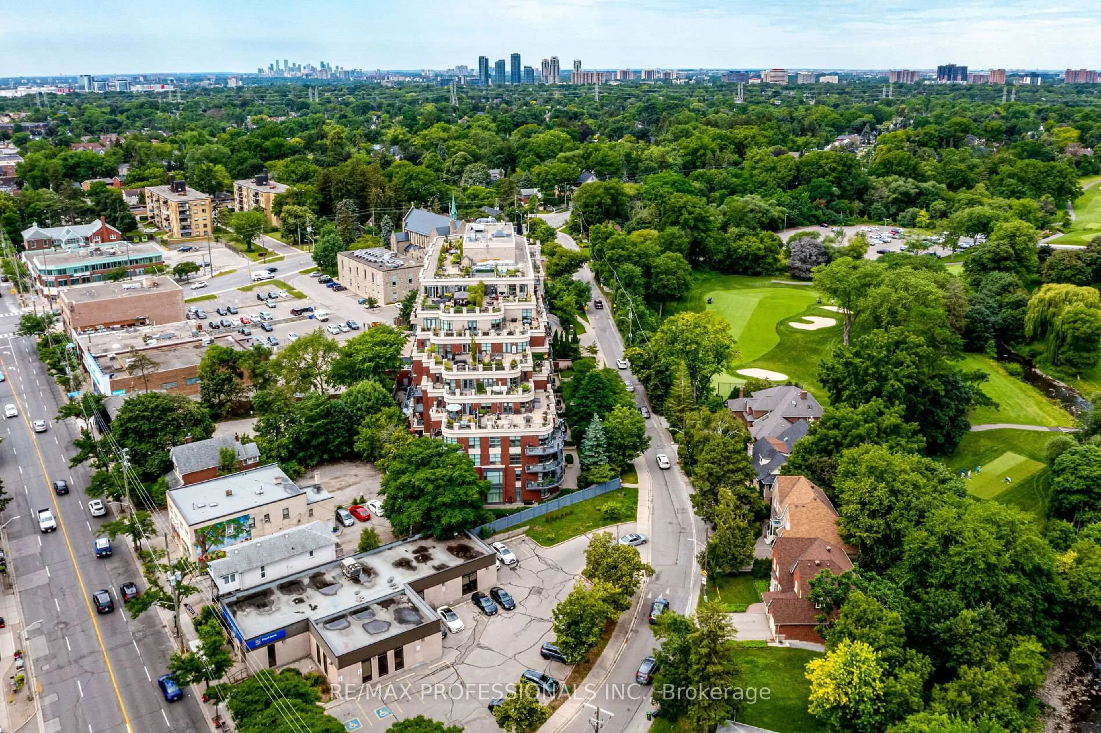 A pic from outside/outdoor area/front of a property/back of a property/a pic from drone, city buildings view from balcony for 9 Burnhamthorpe Cres #LPH7, Toronto Ontario M9A 0A6