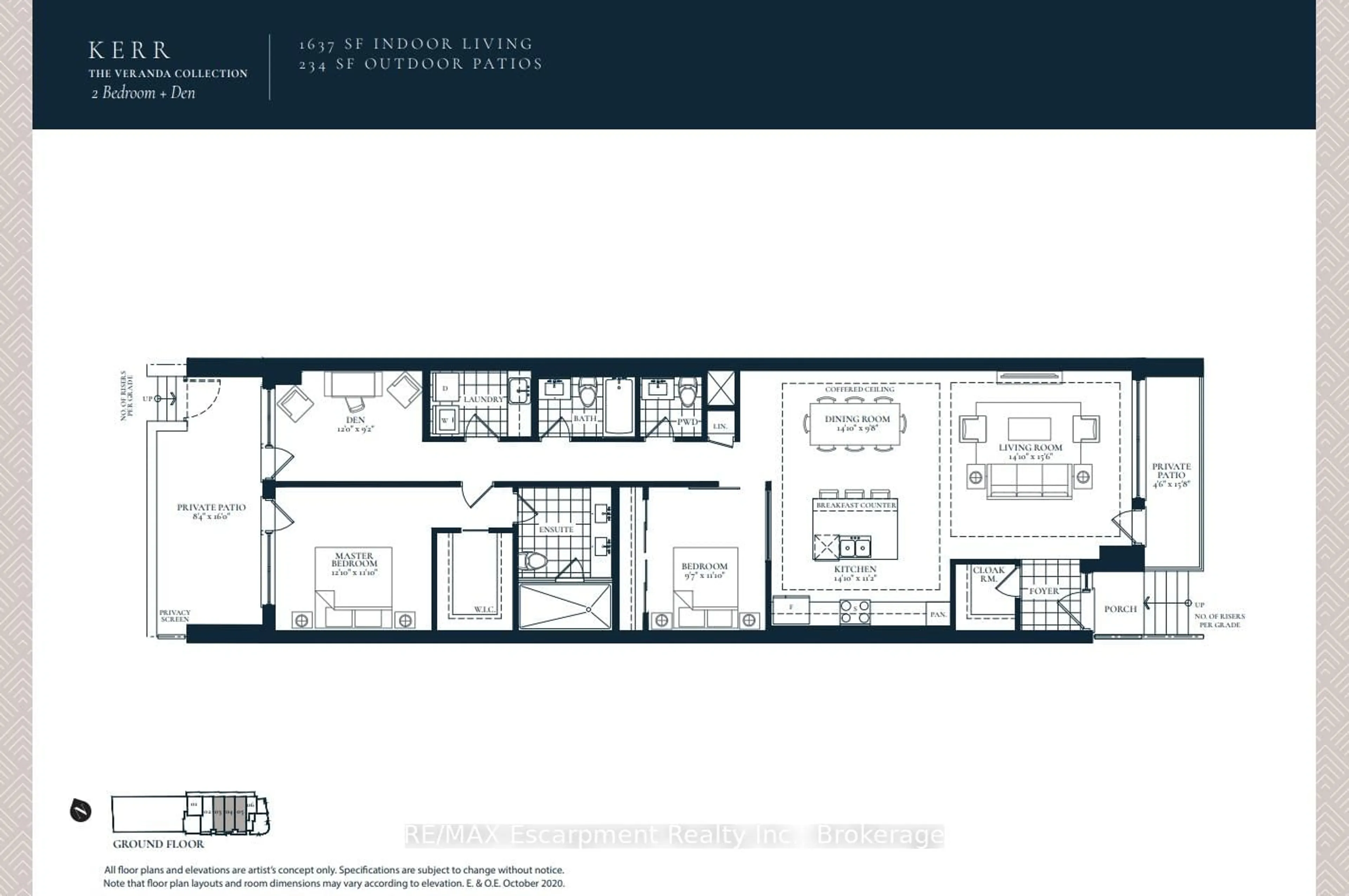 Floor plan for 123 MAURICE Dr #103, Oakville Ontario L6K 2W6