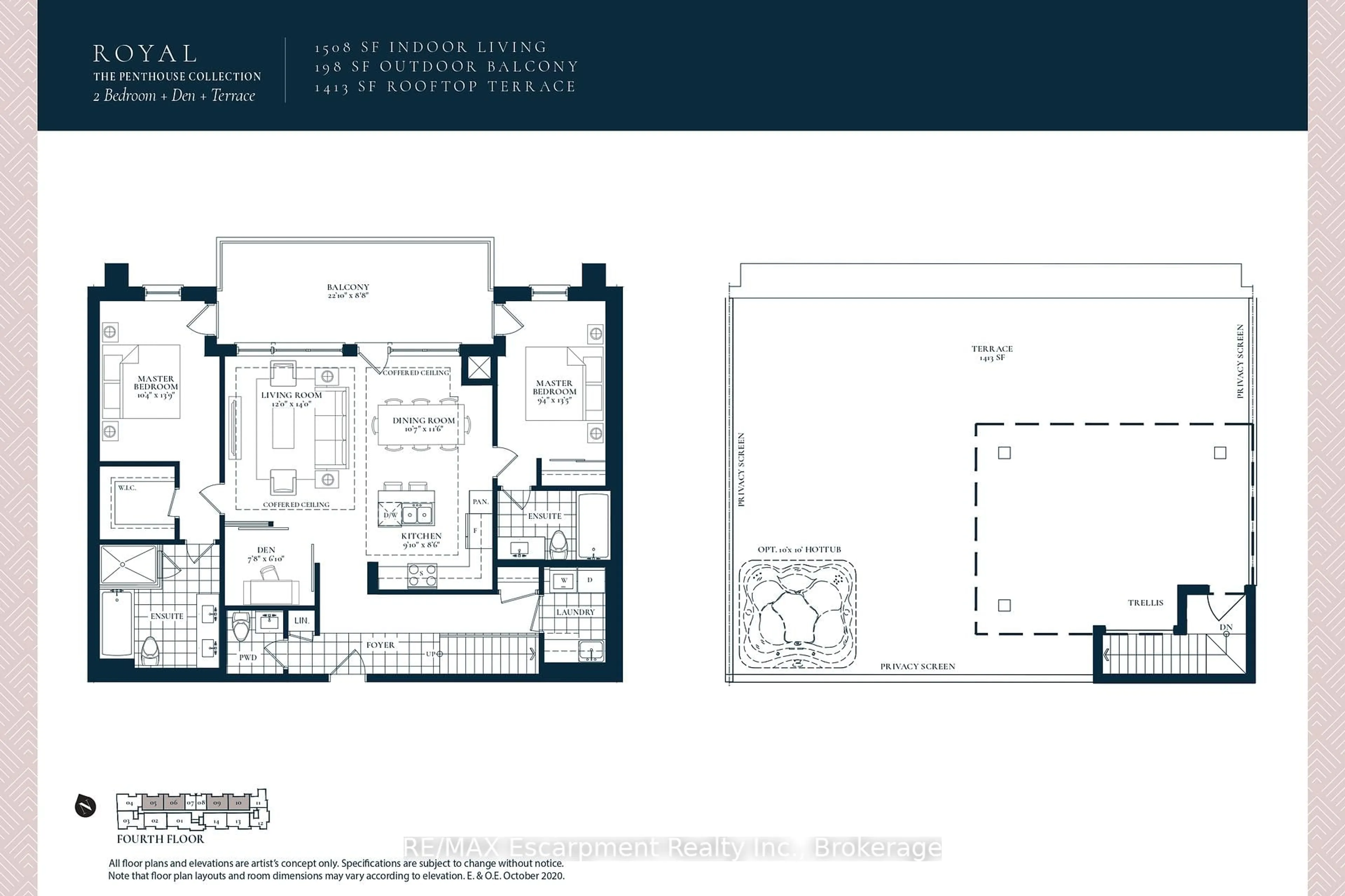 Floor plan for 123 Maurice Dr #406, Oakville Ontario L6K 2W6