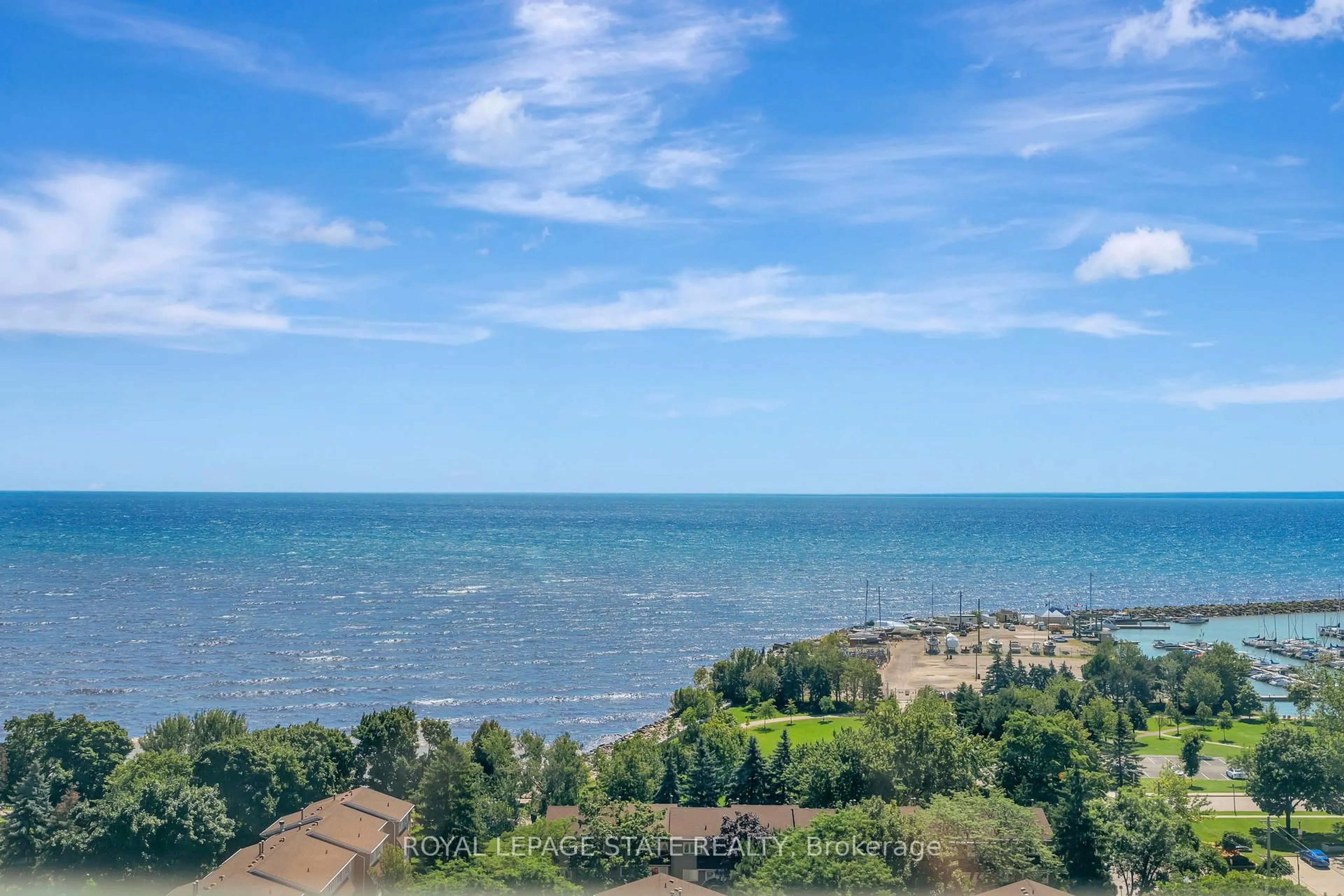 A pic from outside/outdoor area/front of a property/back of a property/a pic from drone, water/lake/river/ocean view for 2263 Marine Dr #1505, Oakville Ontario L6L 5K1