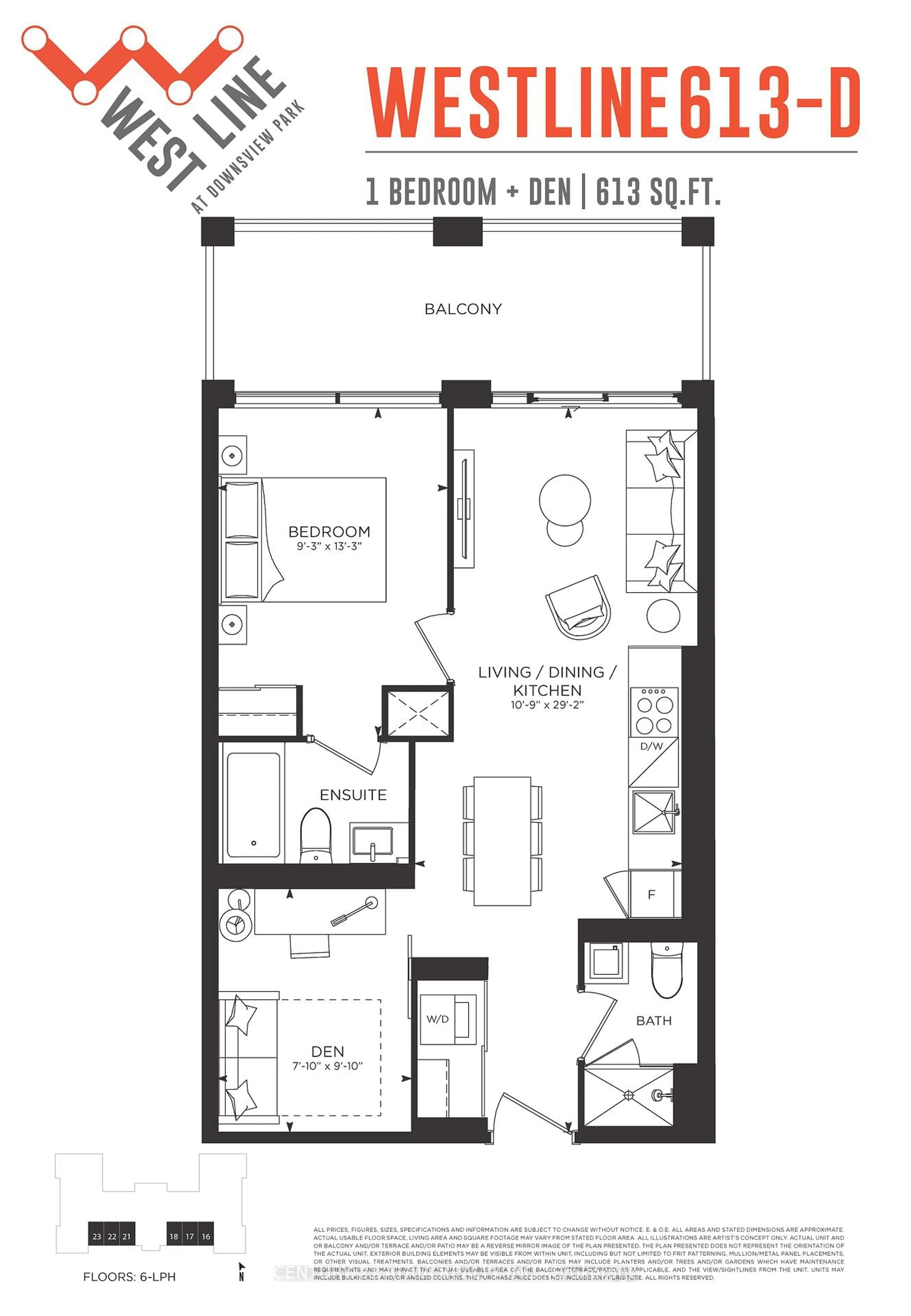 Floor plan for 1100 Sheppard Ave #822, Toronto Ontario M3K 0E4
