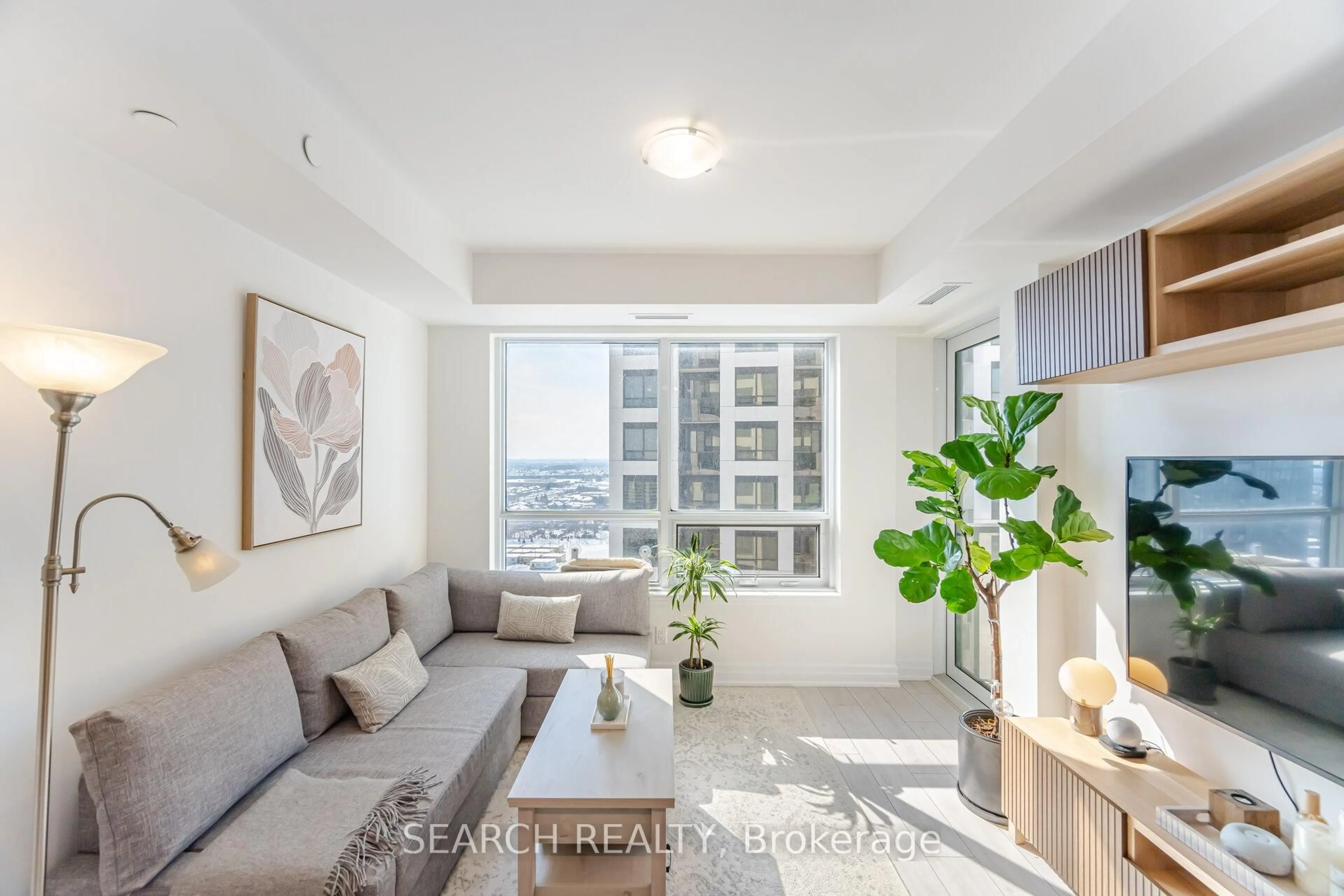 Living room with furniture, unknown for 30 Elm Dr #1708, Mississauga Ontario L5B 0N6
