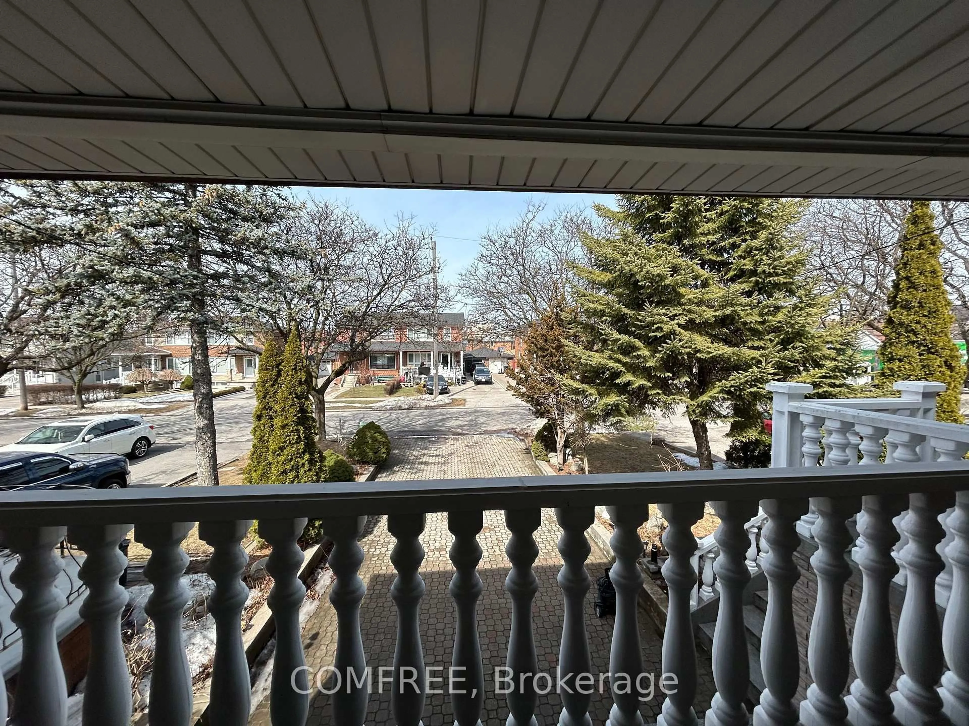 Balcony in the apartment, city buildings view from balcony for 85 Downsview Ave, Toronto Ontario M3M 1E1