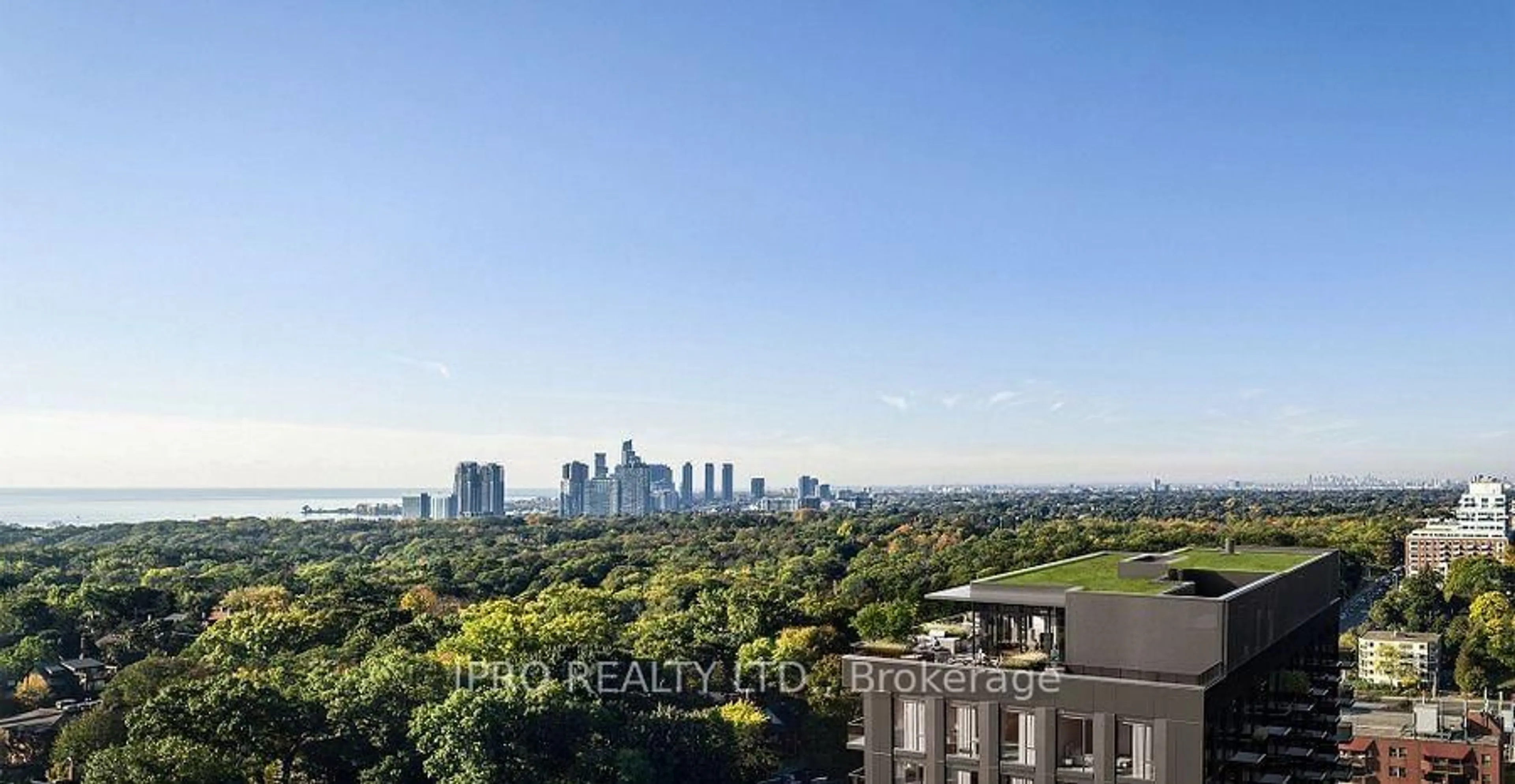 Balcony in the apartment, city buildings view from balcony for 1660 Bloor St #203, Toronto Ontario M6P 1A8