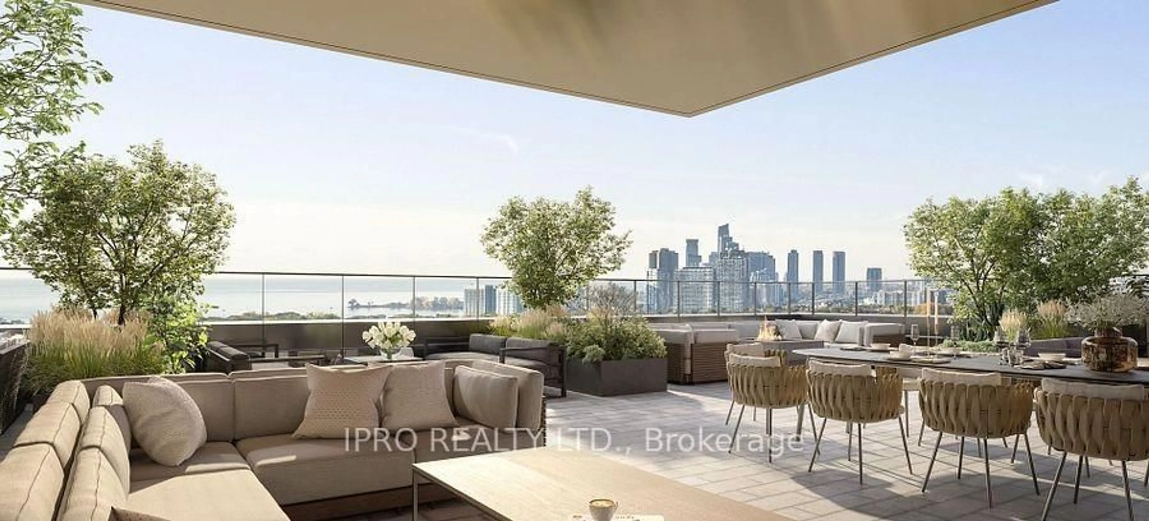 Patio, water/lake/river/ocean view for 1660 Bloor St #203, Toronto Ontario M6P 1A8