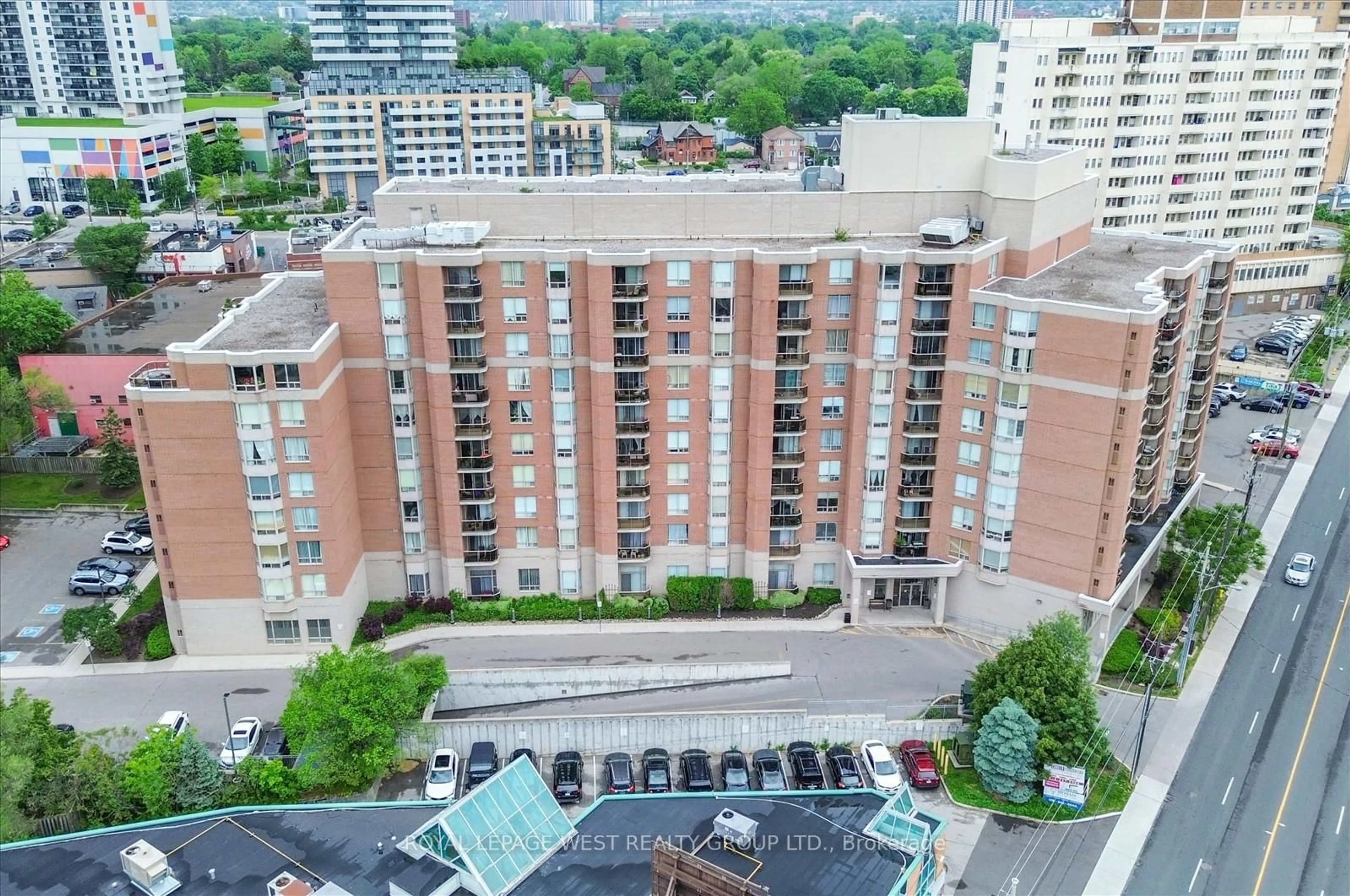 A pic from outside/outdoor area/front of a property/back of a property/a pic from drone, city buildings view from balcony for 2088 Lawrence Ave #515, Toronto Ontario M9N 3Z9