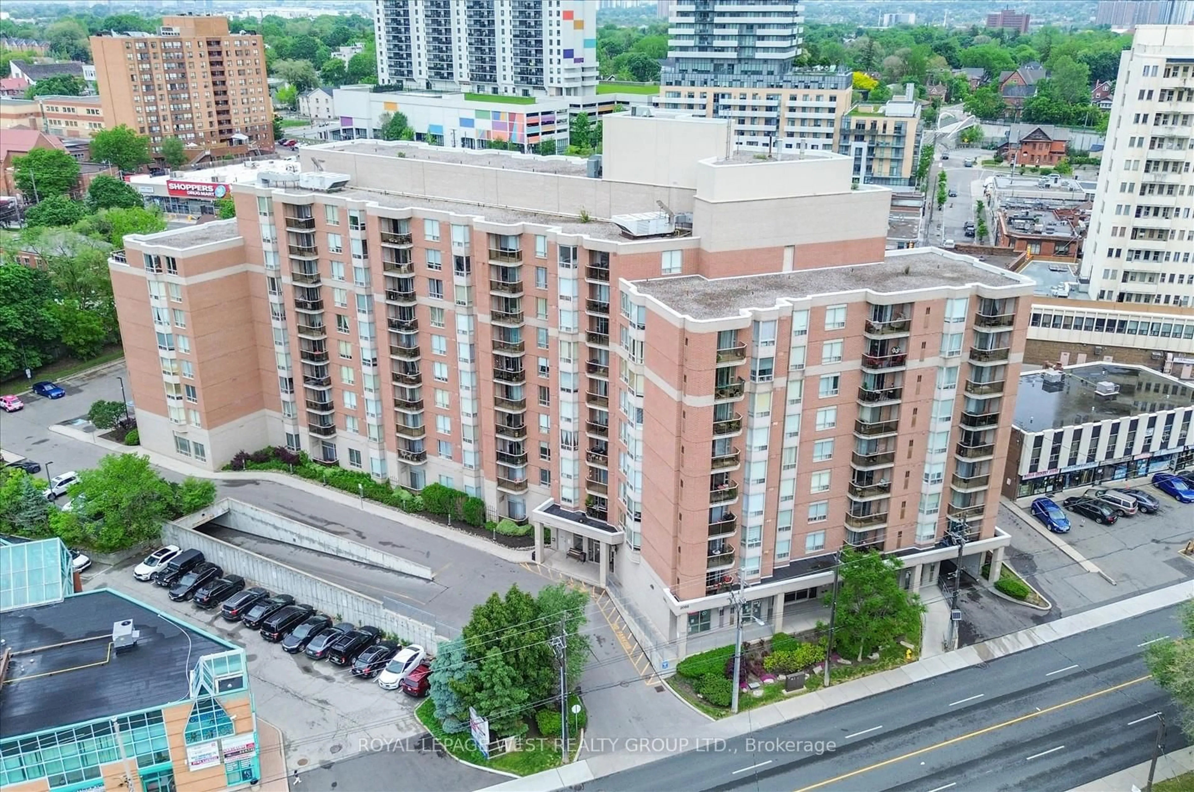 A pic from outside/outdoor area/front of a property/back of a property/a pic from drone, city buildings view from balcony for 2088 Lawrence Ave #515, Toronto Ontario M9N 3Z9