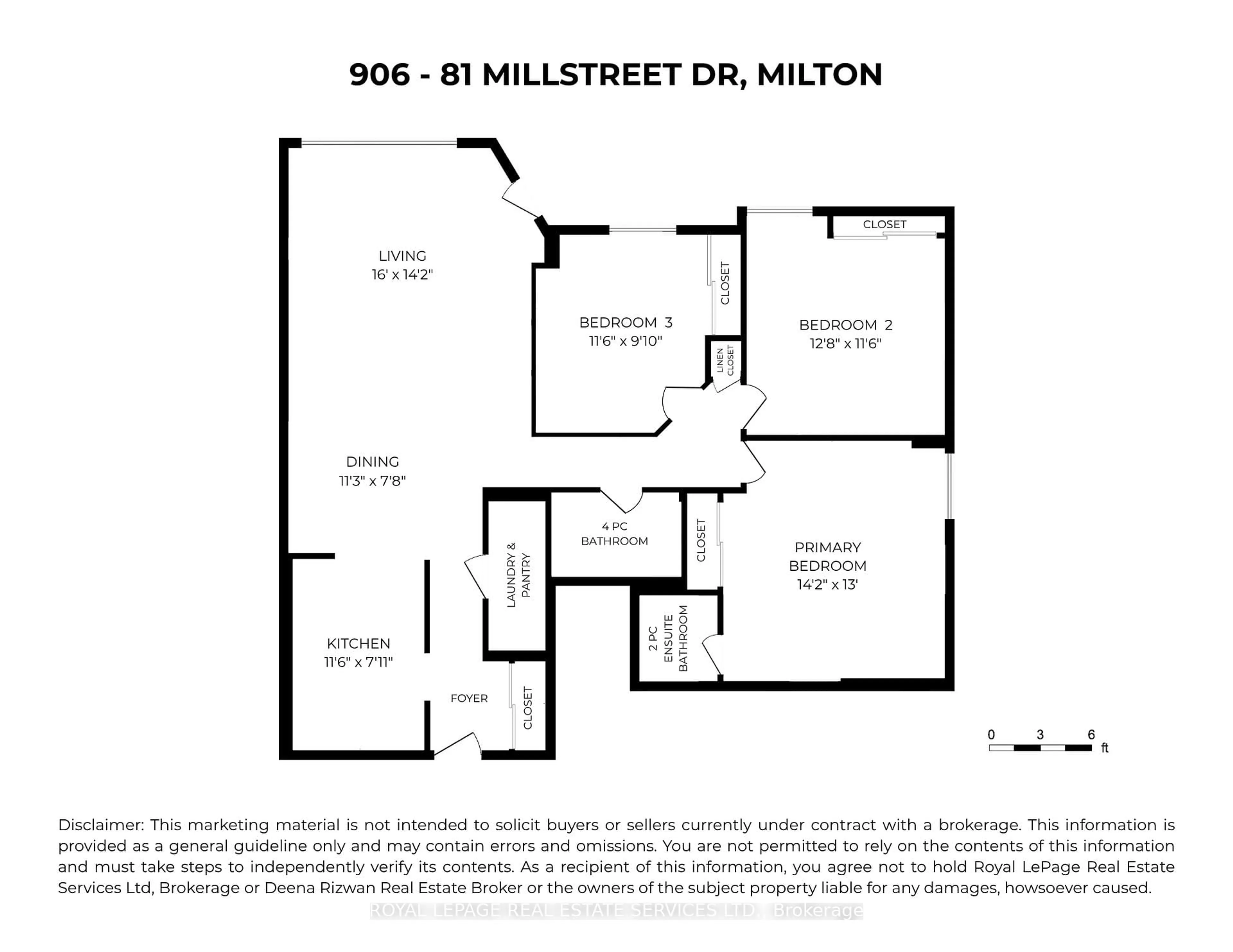 Floor plan for 81 Millside Dr #906, Milton Ontario L9T 3X4