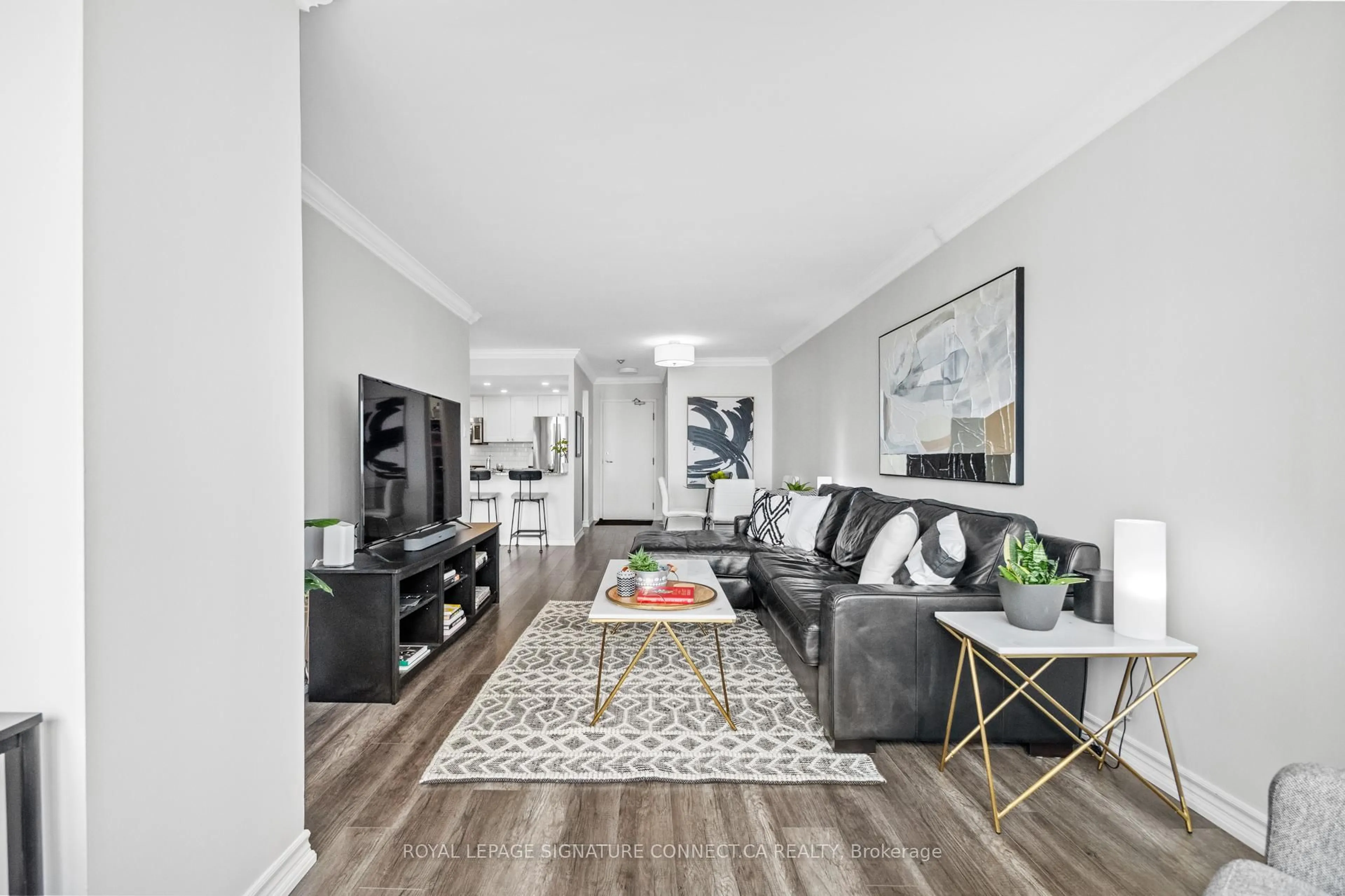 Living room with furniture, unknown for 75 King St #1204, Mississauga Ontario L5A 4G5