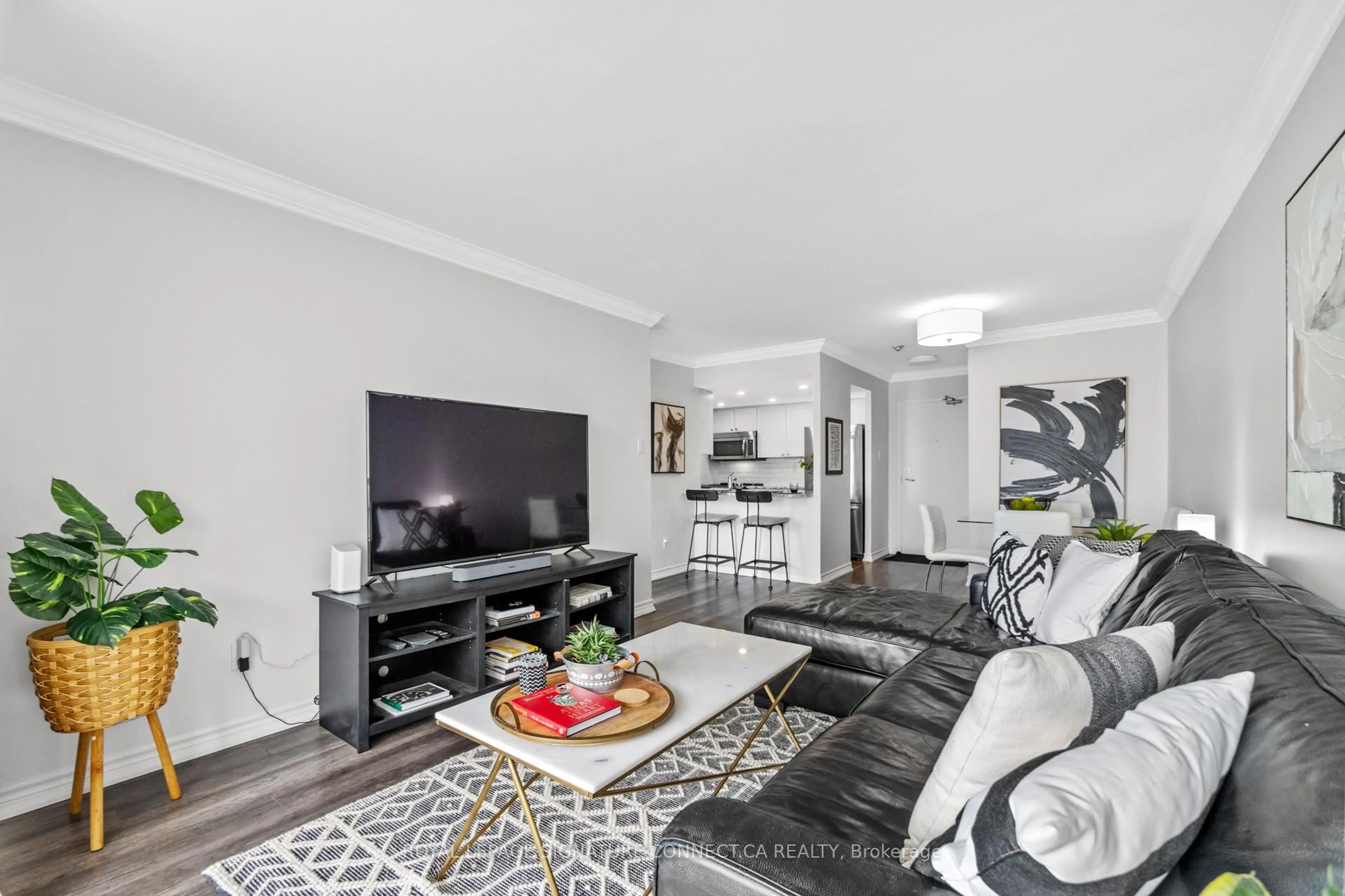 Living room with furniture, unknown for 75 King St #1204, Mississauga Ontario L5A 4G5