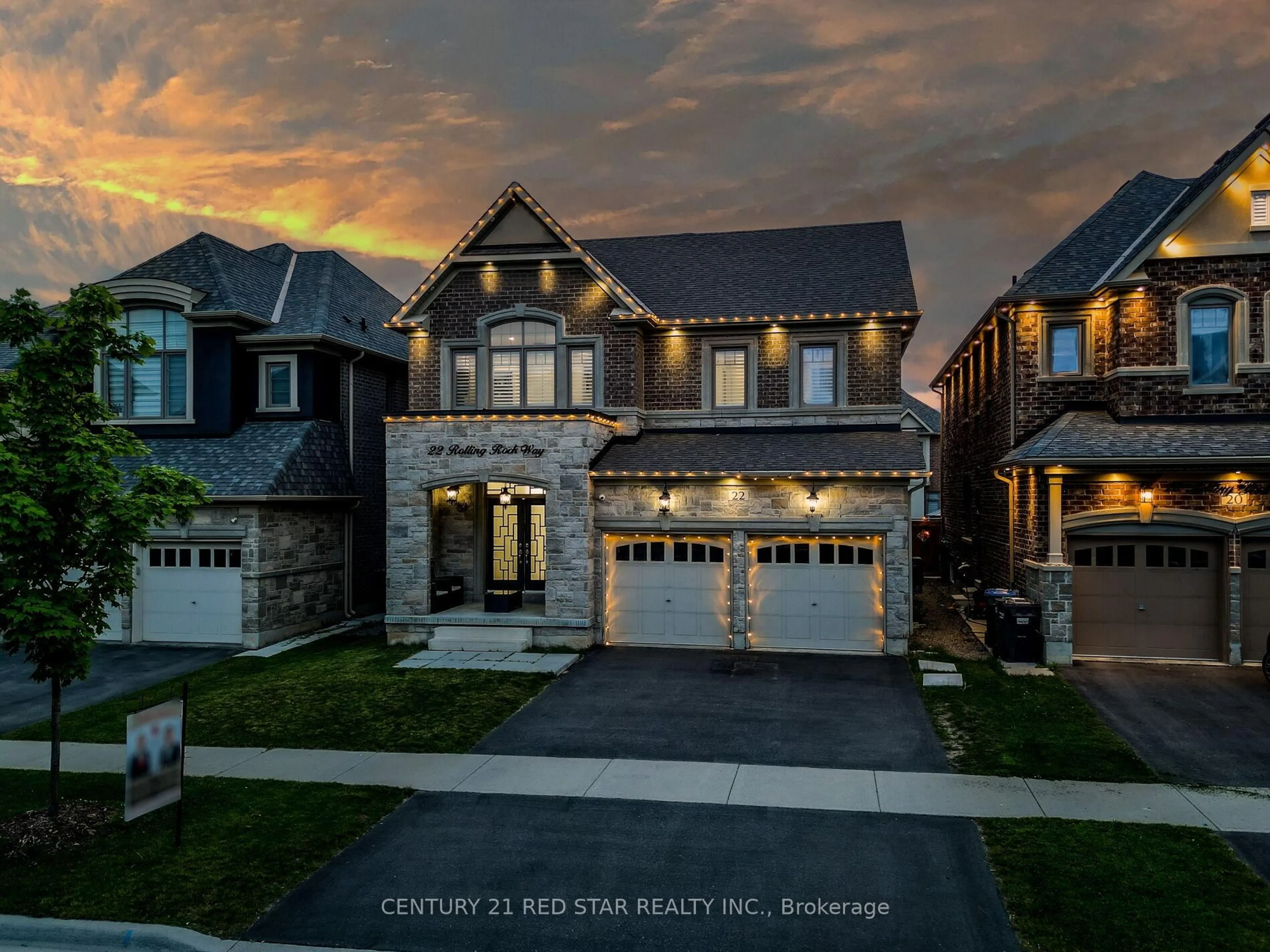 Home with brick exterior material, street for 22 Rolling Rock Way, Brampton Ontario L6Y 6H3