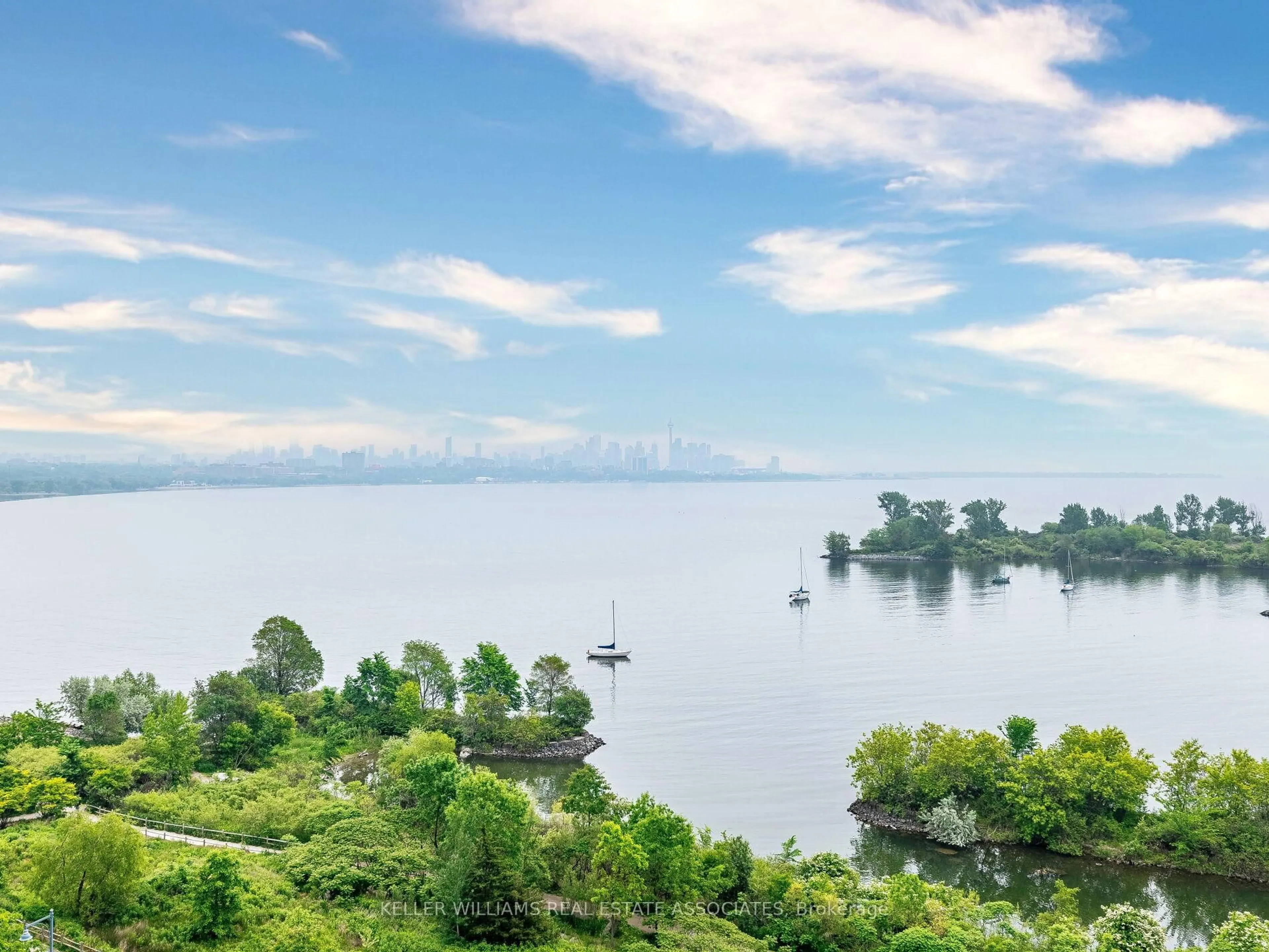 A pic from outside/outdoor area/front of a property/back of a property/a pic from drone, water/lake/river/ocean view for 59 Annie Craig Dr #1003, Toronto Ontario M8V 0C4