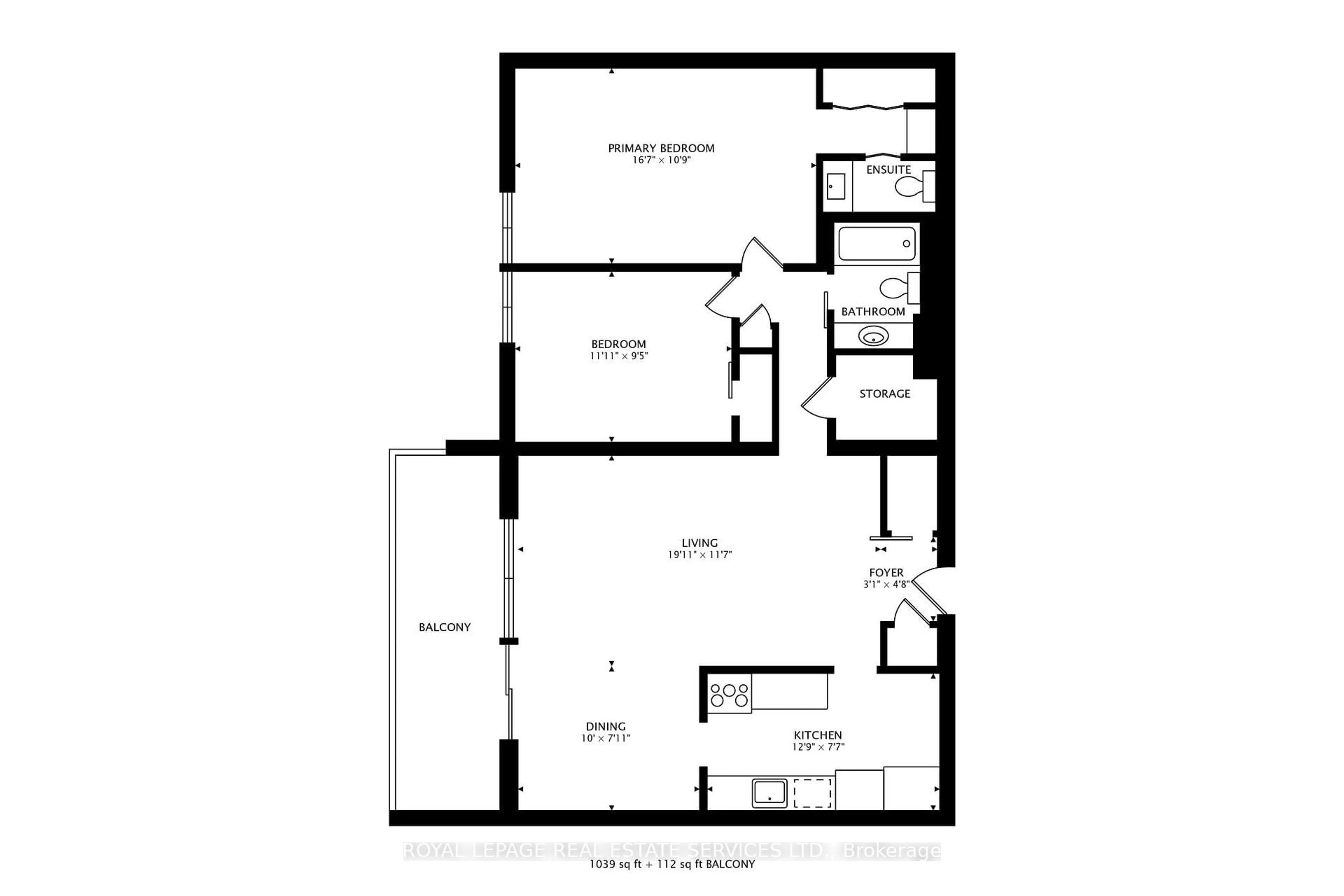 Floor plan for 44 Longbourne Dr #1008, Toronto Ontario M9R 2M7