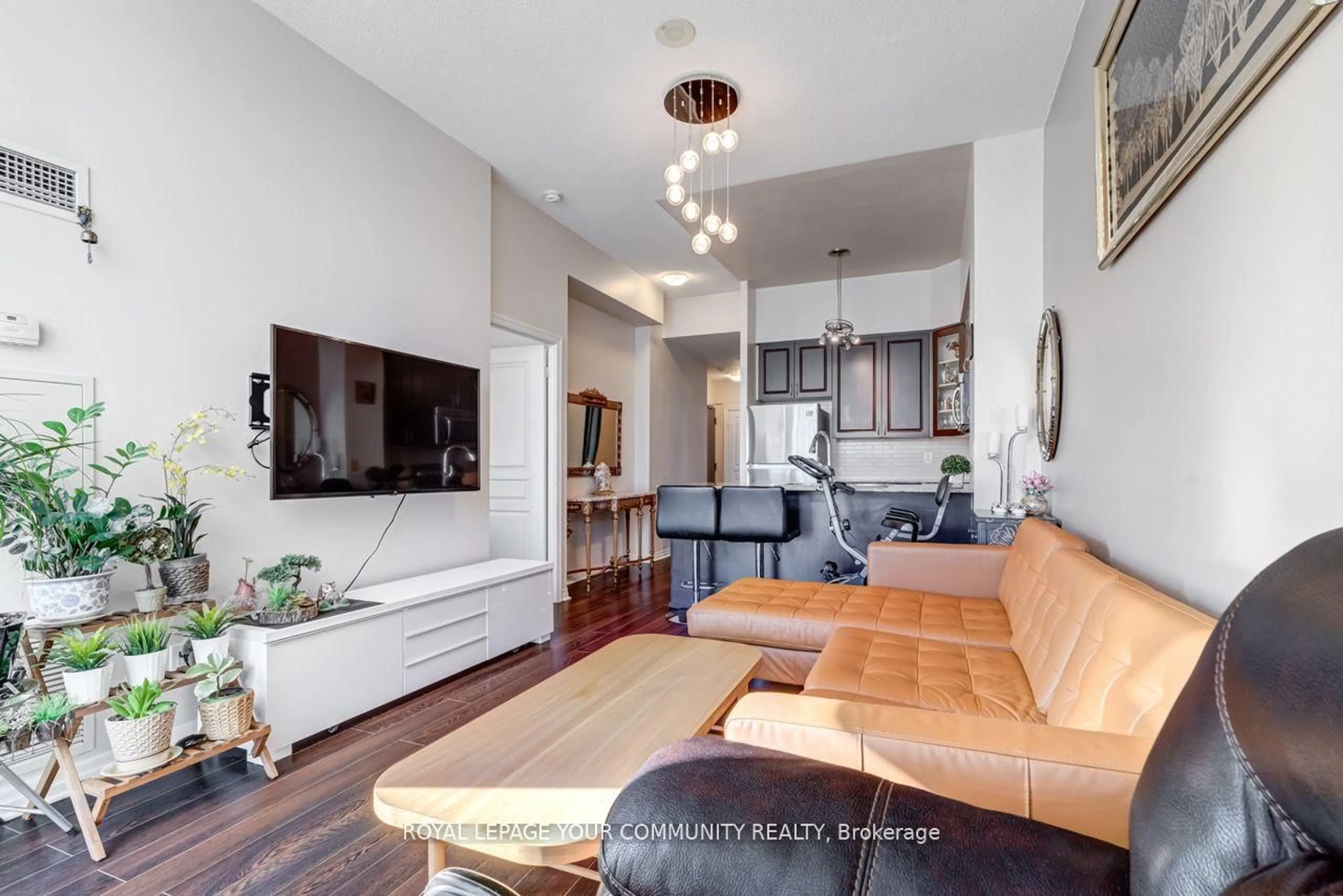 Living room with furniture, unknown for 225 Webb Dr #3605, Mississauga Ontario L5B 4P2