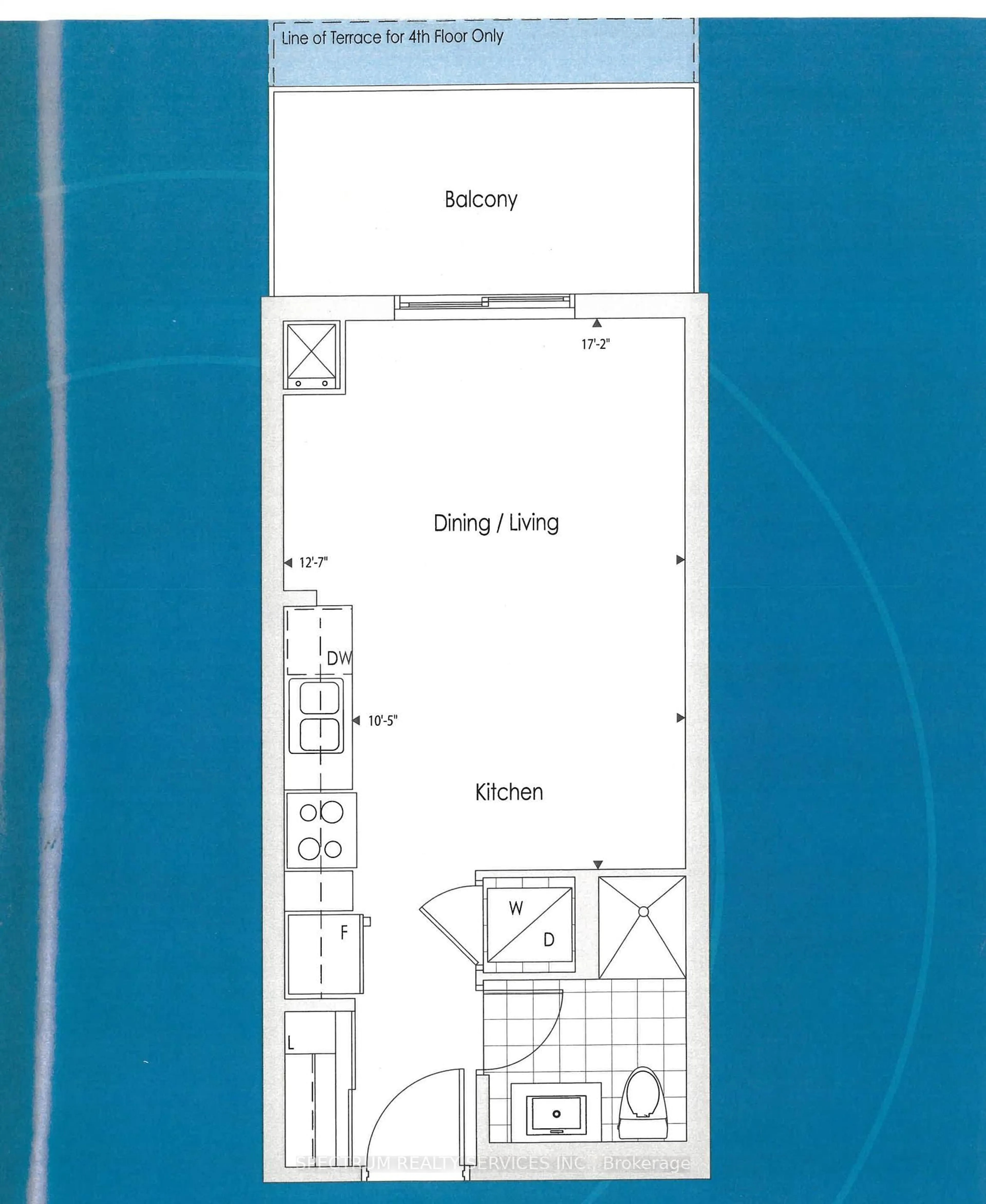 Floor plan for 2800 KEELE St #409, Toronto Ontario M3M 2G4