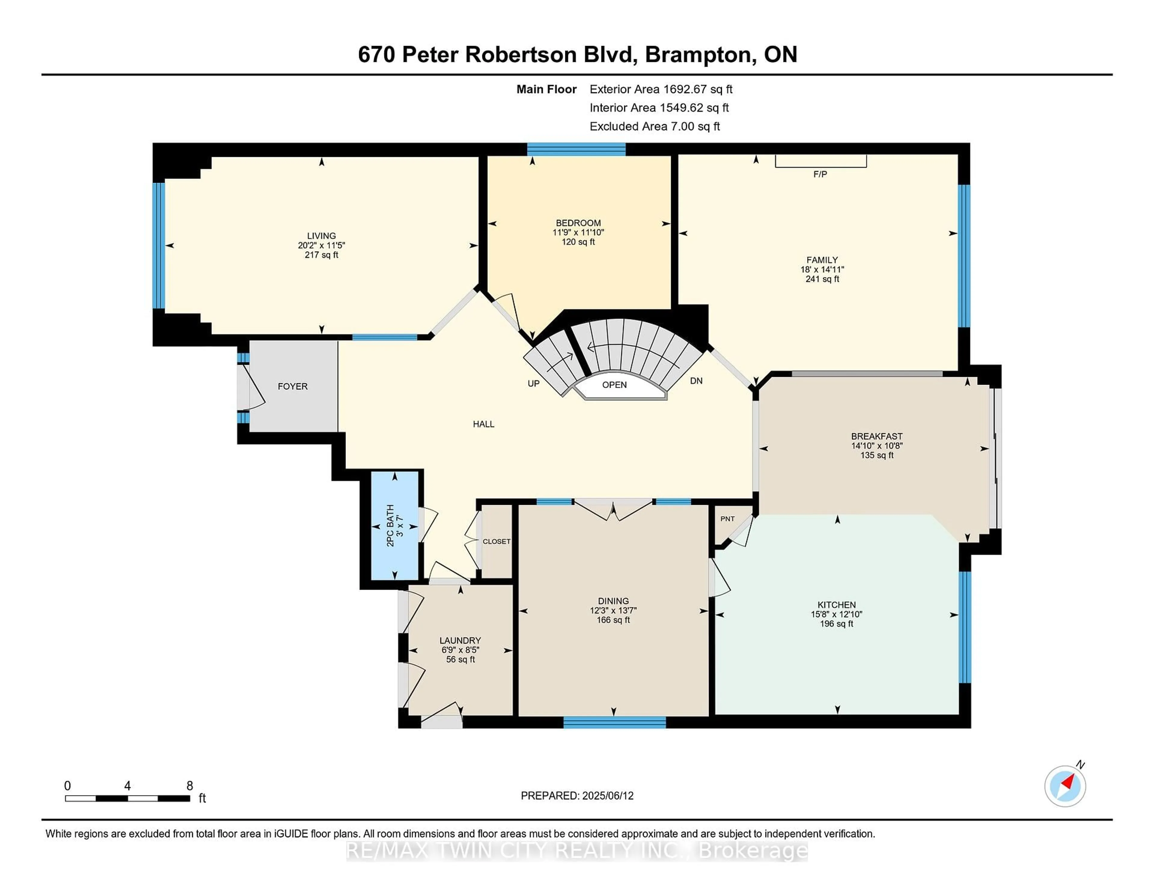 Floor plan for 670 Peter Robertson Blvd, Brampton Ontario L6R 1L8