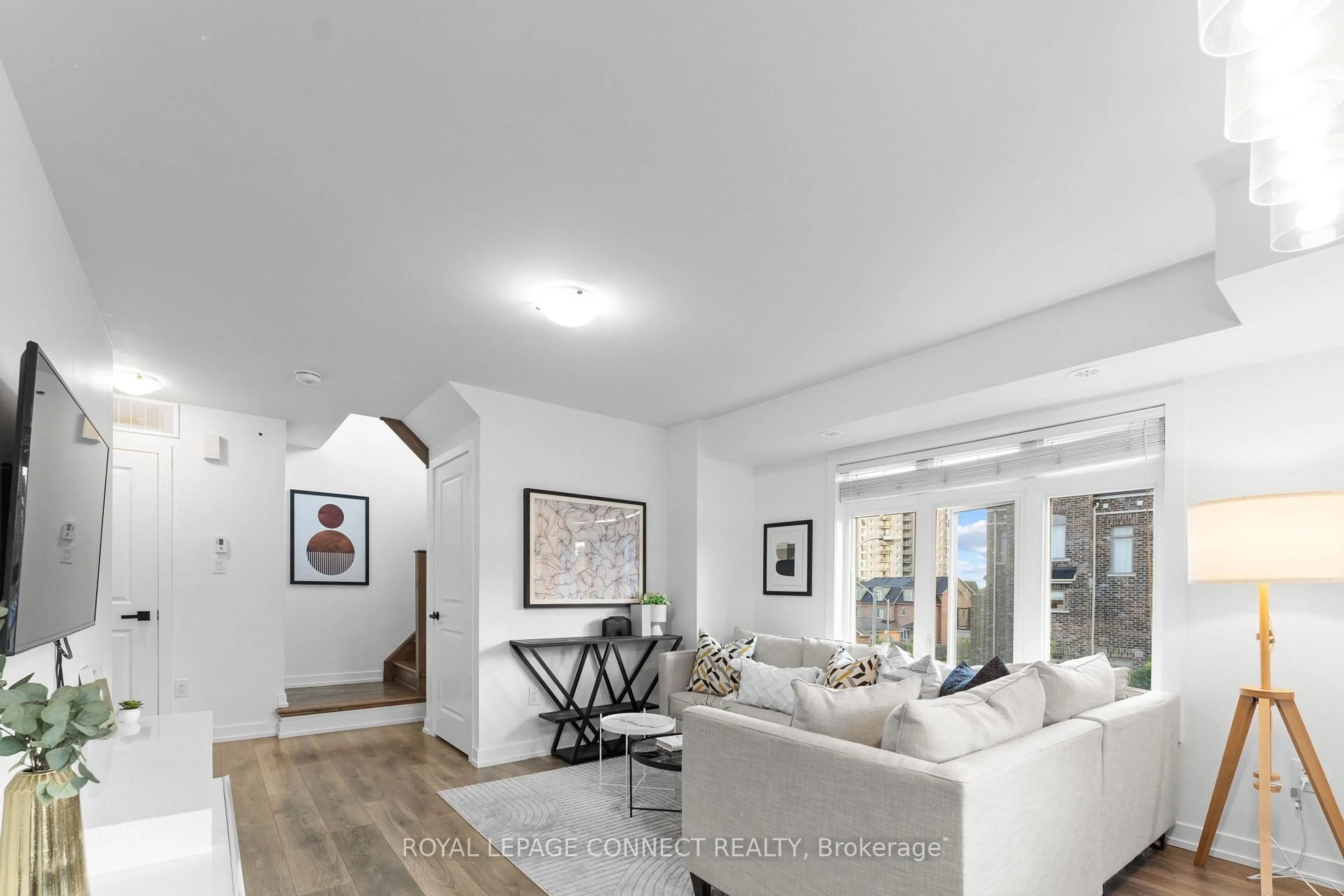 Living room with furniture, unknown for 80 Parrotta Dr #151, Toronto Ontario M9M 0B5