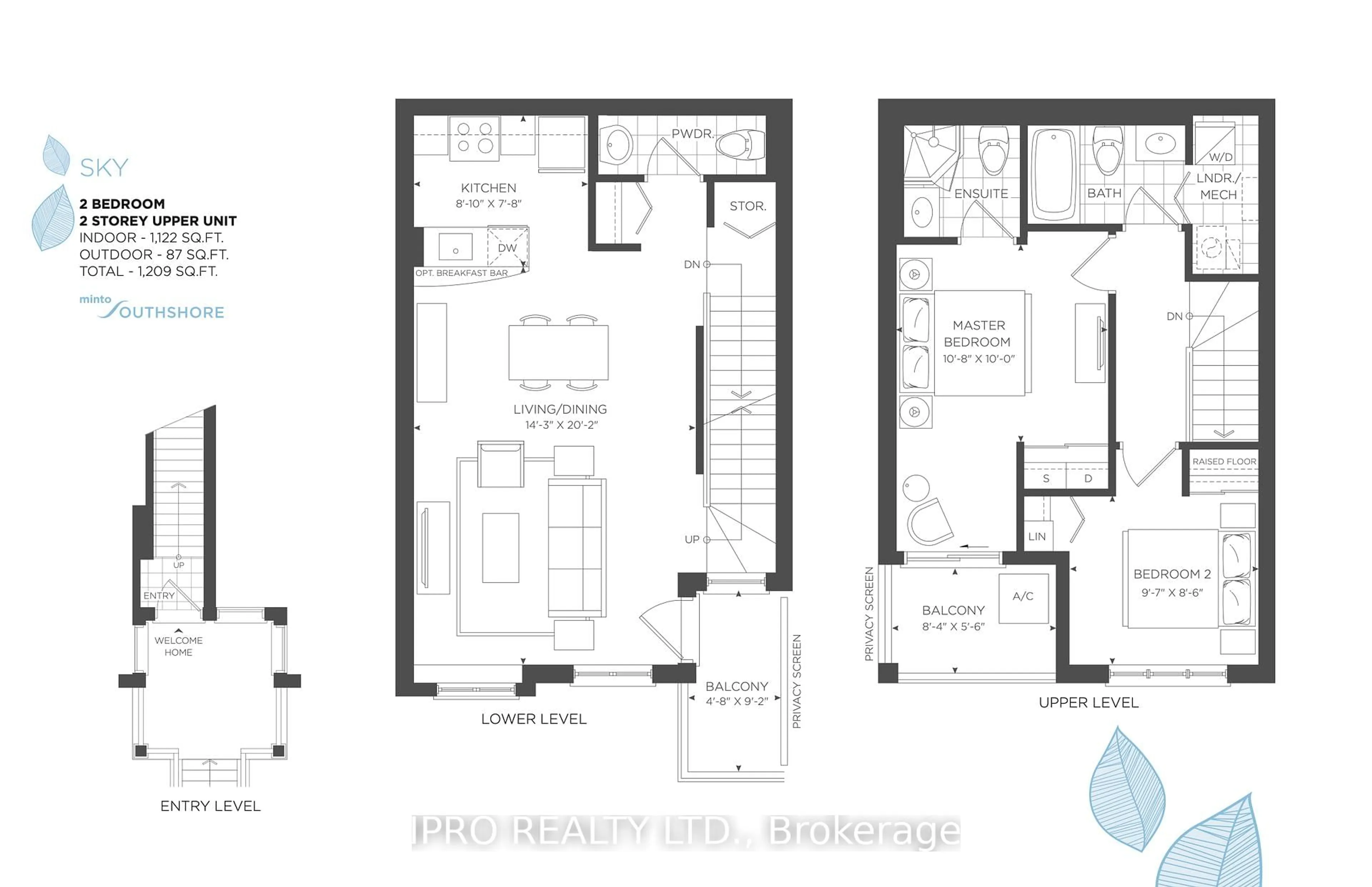 Floor plan for 50 Carnation Ave #146, Toronto Ontario M8V 0B8