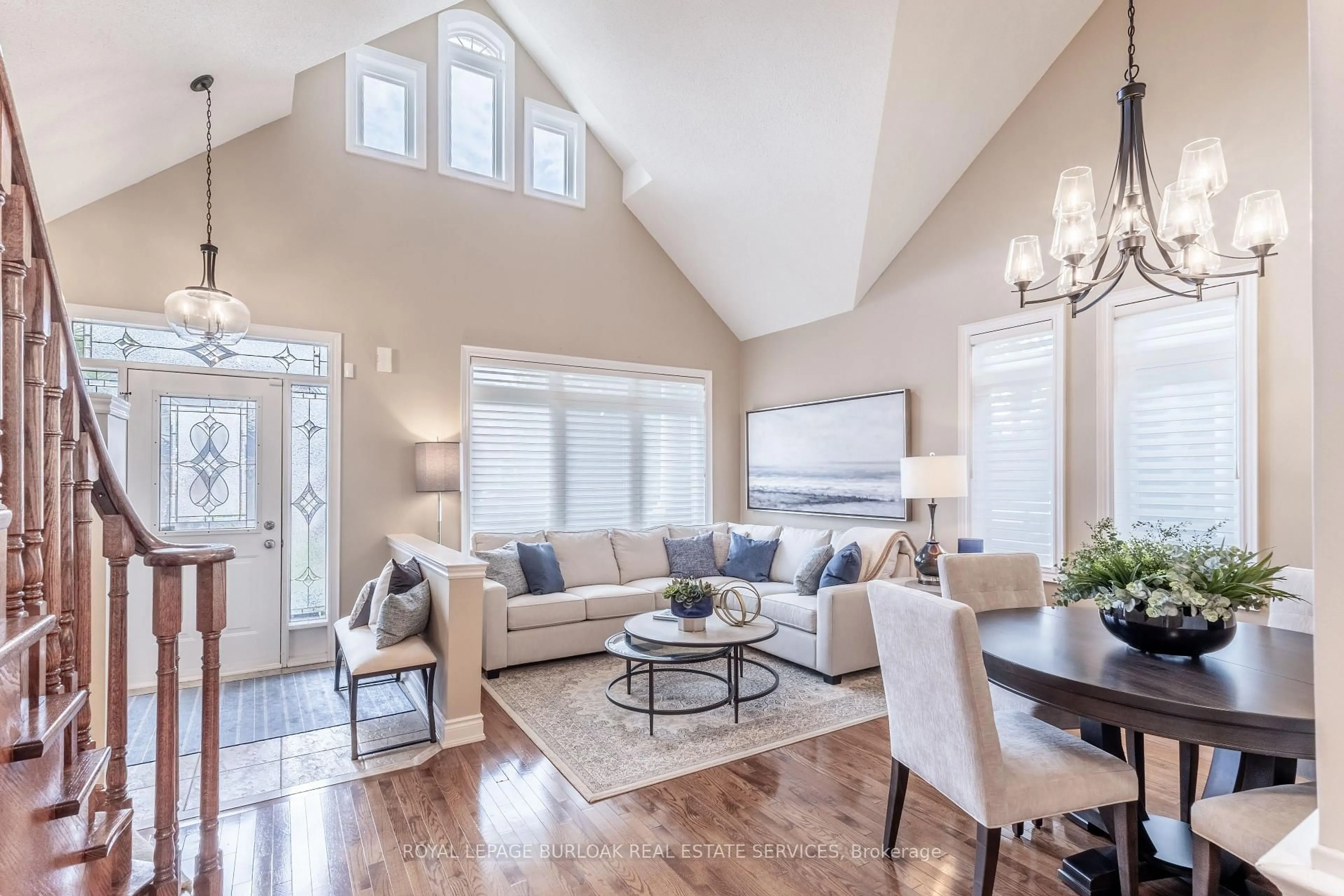 Living room with furniture, wood/laminate floor for 3329 Springflower Way, Oakville Ontario L6L 6V1