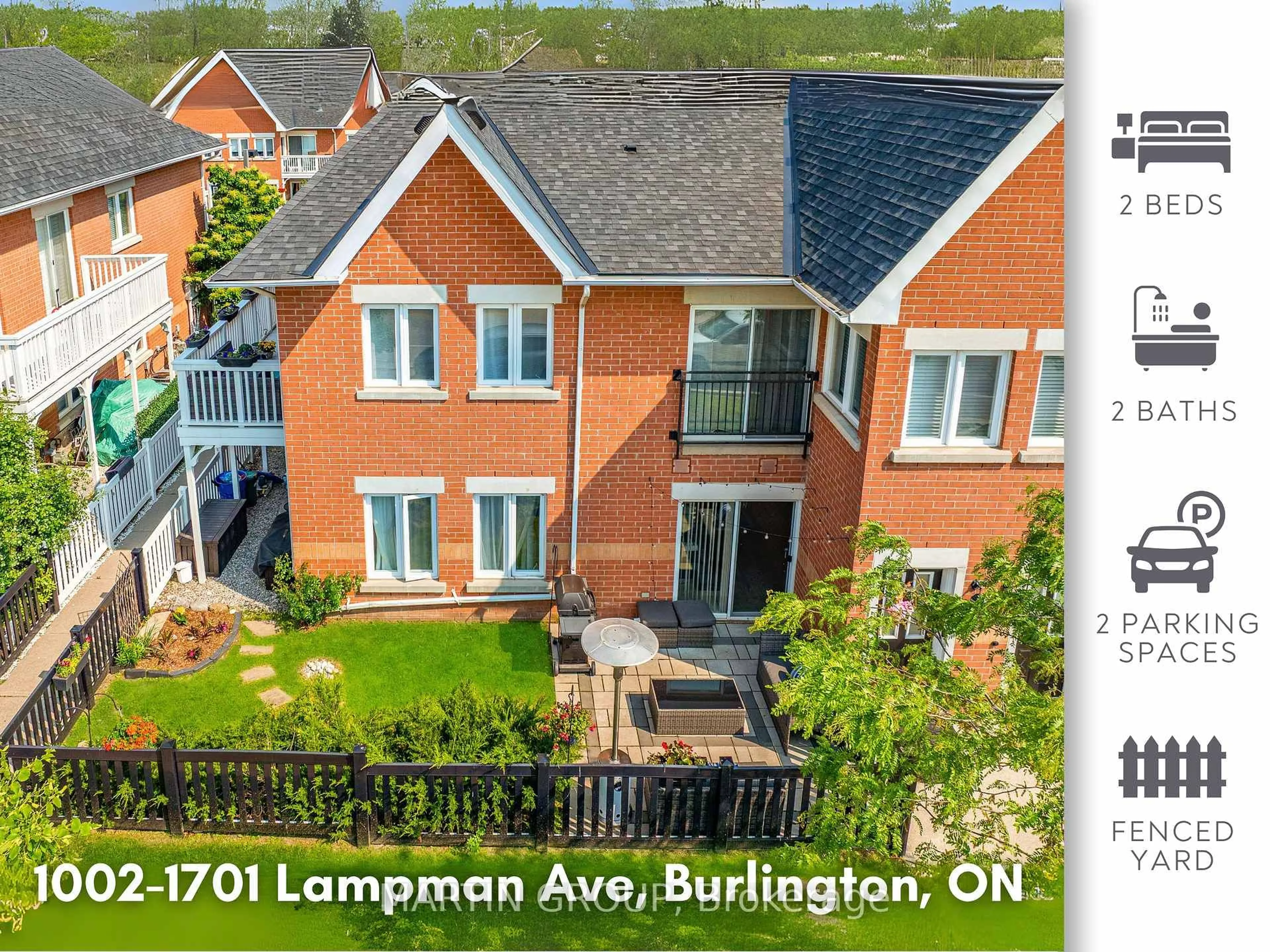 A pic from outside/outdoor area/front of a property/back of a property/a pic from drone, building for 1701 Lampman Ave #1002, Burlington Ontario L7L 6R9