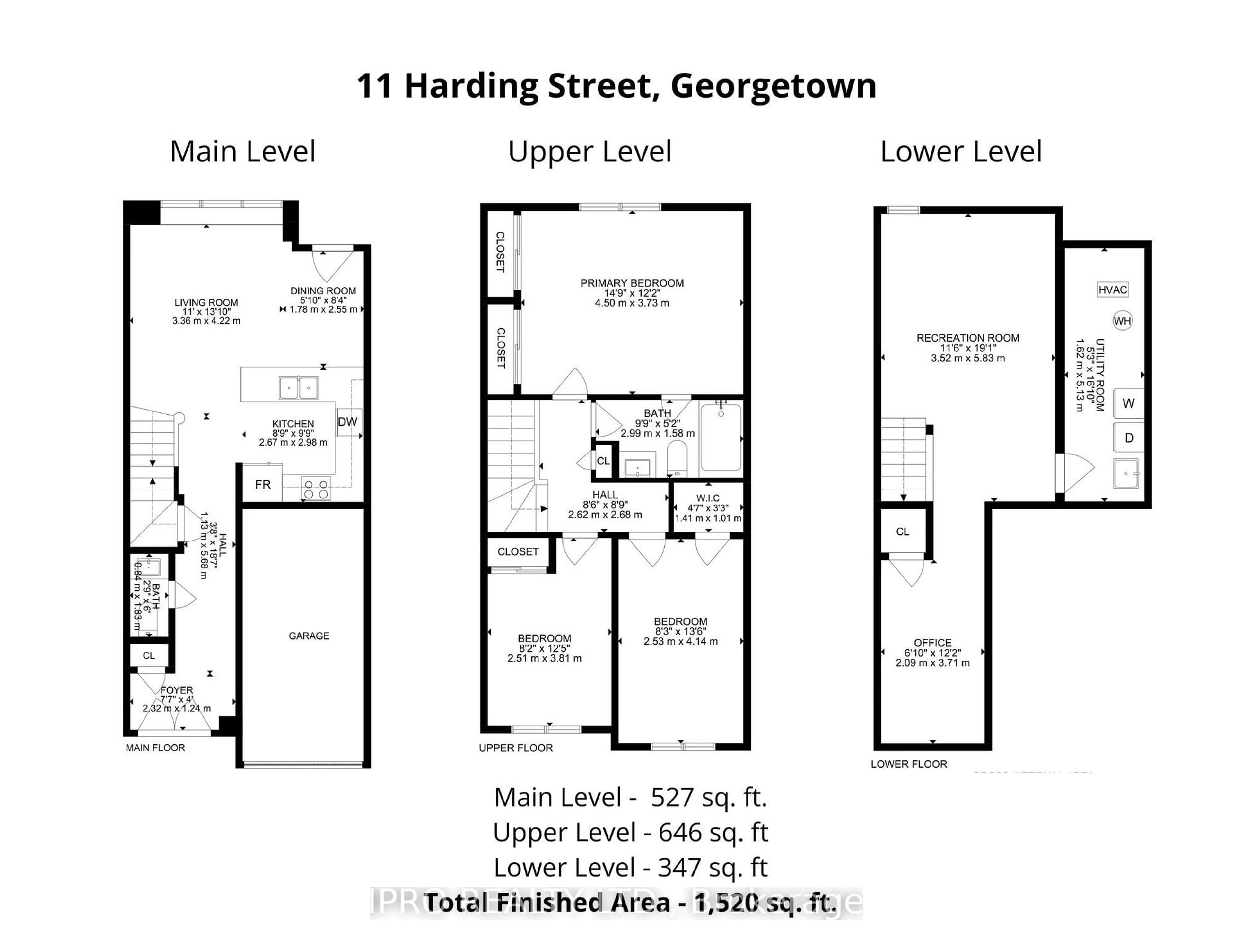 Floor plan for 11 Harding St, Halton Hills Ontario L7G 6B1