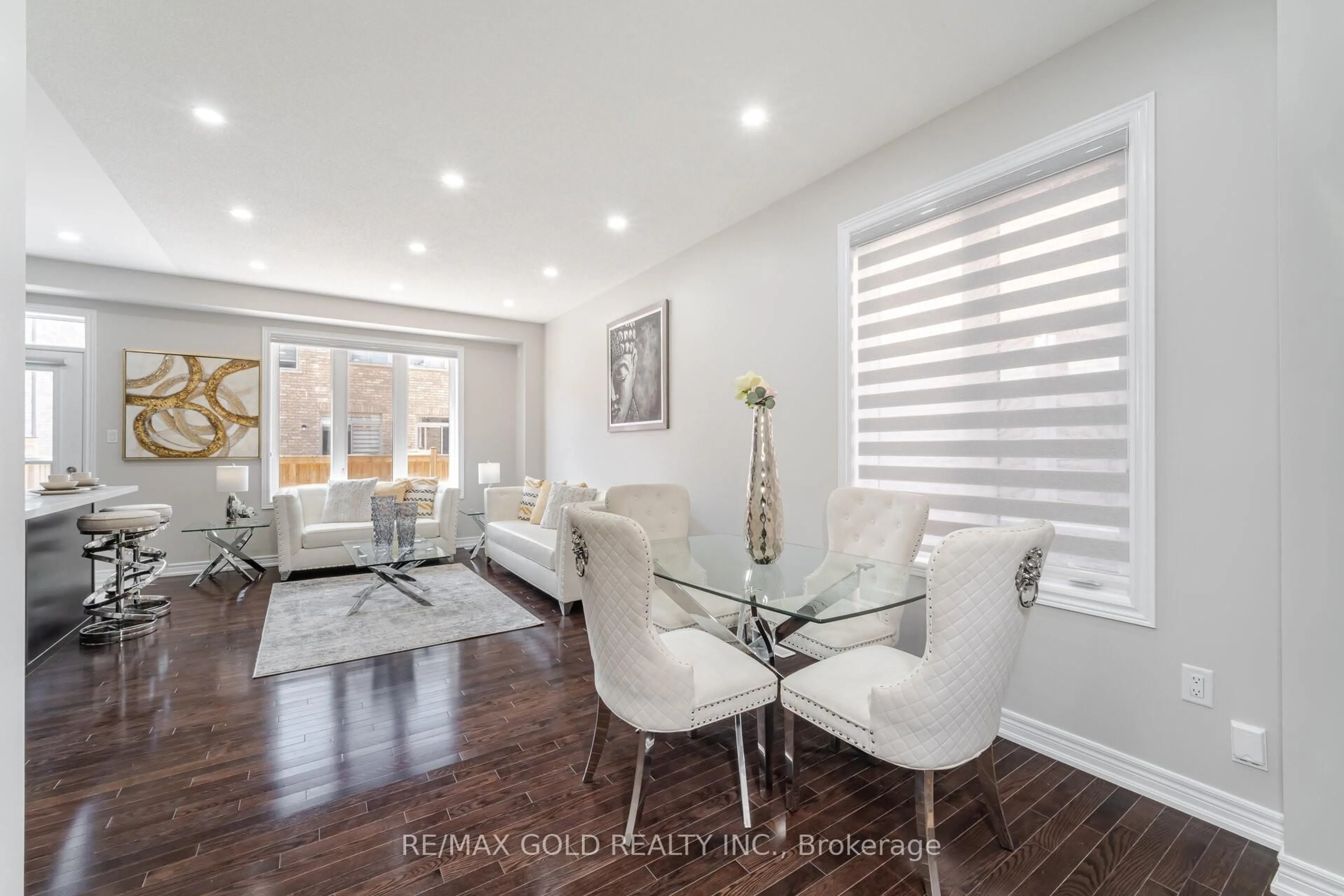 Dining room, wood/laminate floor for 109 Cobriza Cres, Brampton Ontario L7A 5A6