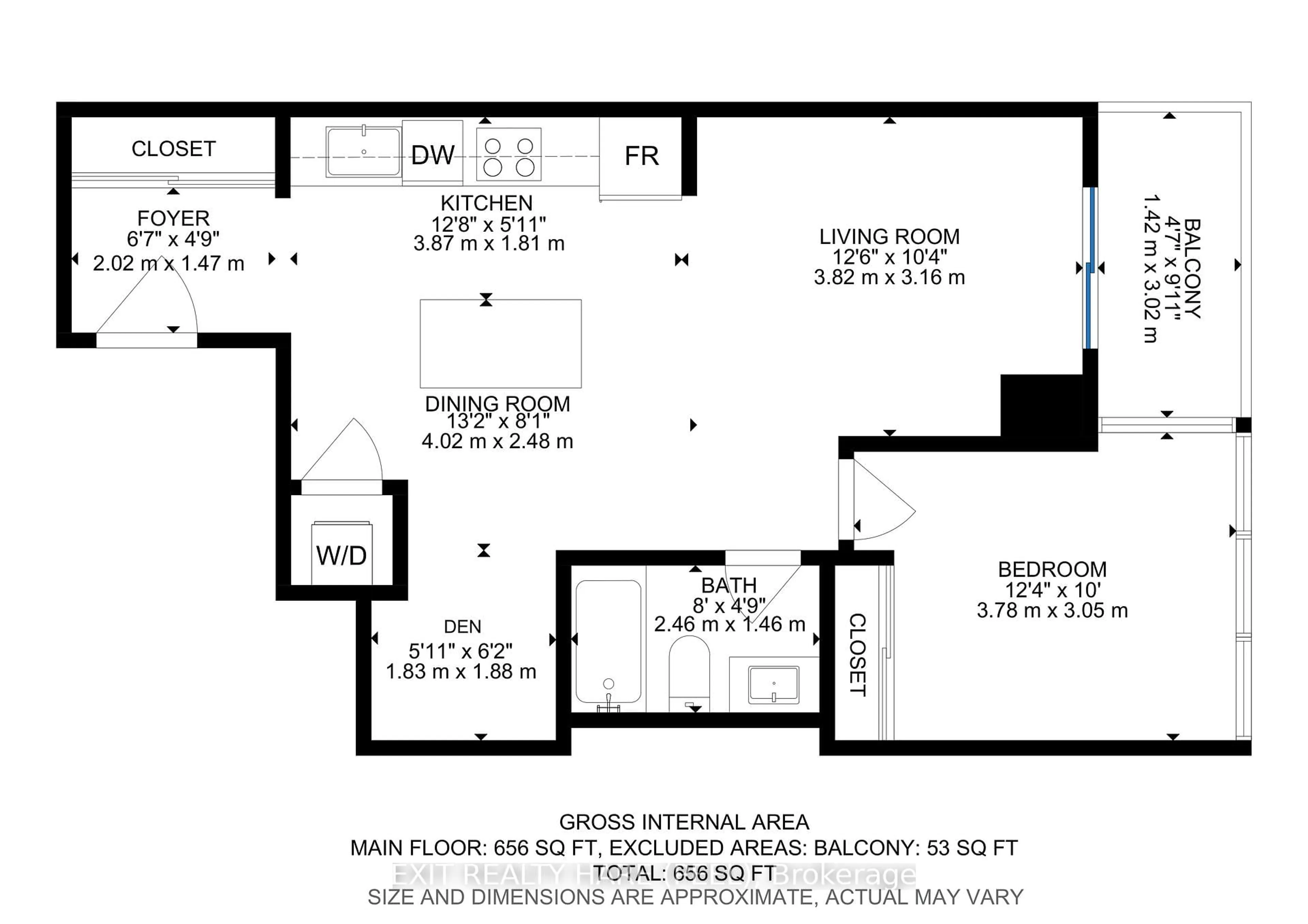 Floor plan for 15 Lynch St #901, Brampton Ontario L6W 0C7
