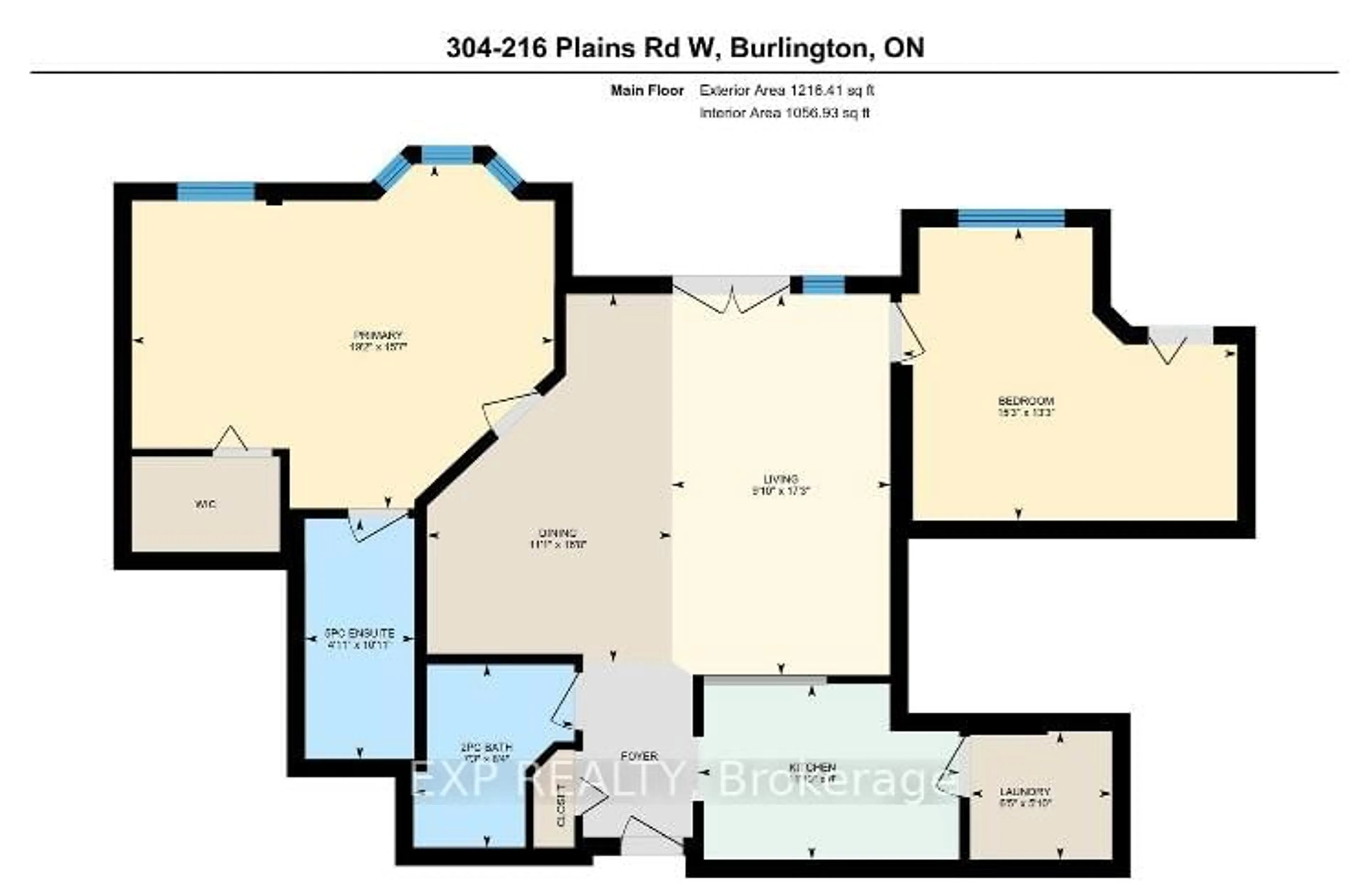 Floor plan for 216 Plains Rd #A304, Burlington Ontario L7T 4K8