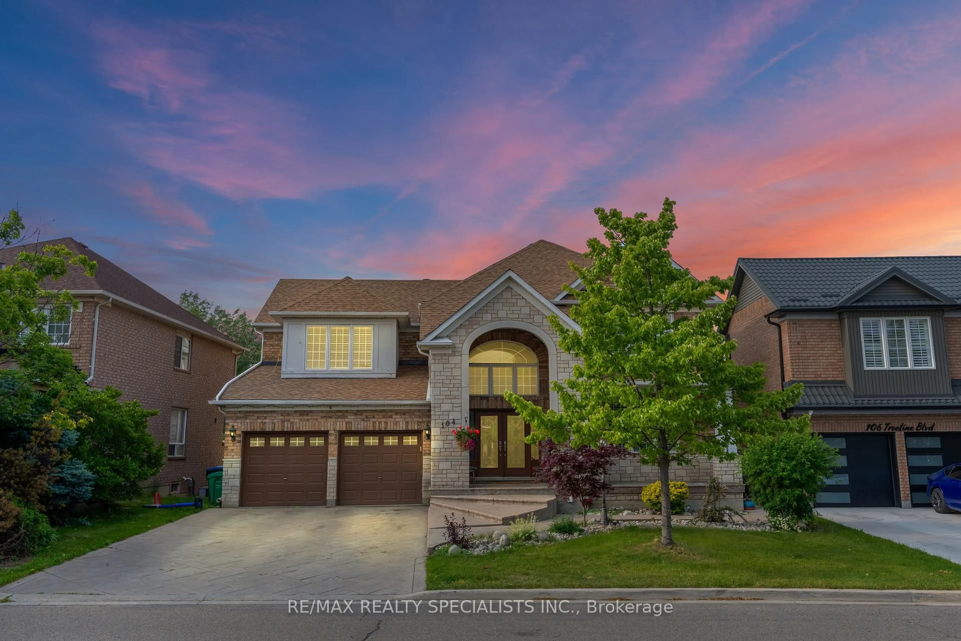 Home with brick exterior material, street for 104 Treeline Blvd, Brampton Ontario L6P 1A7