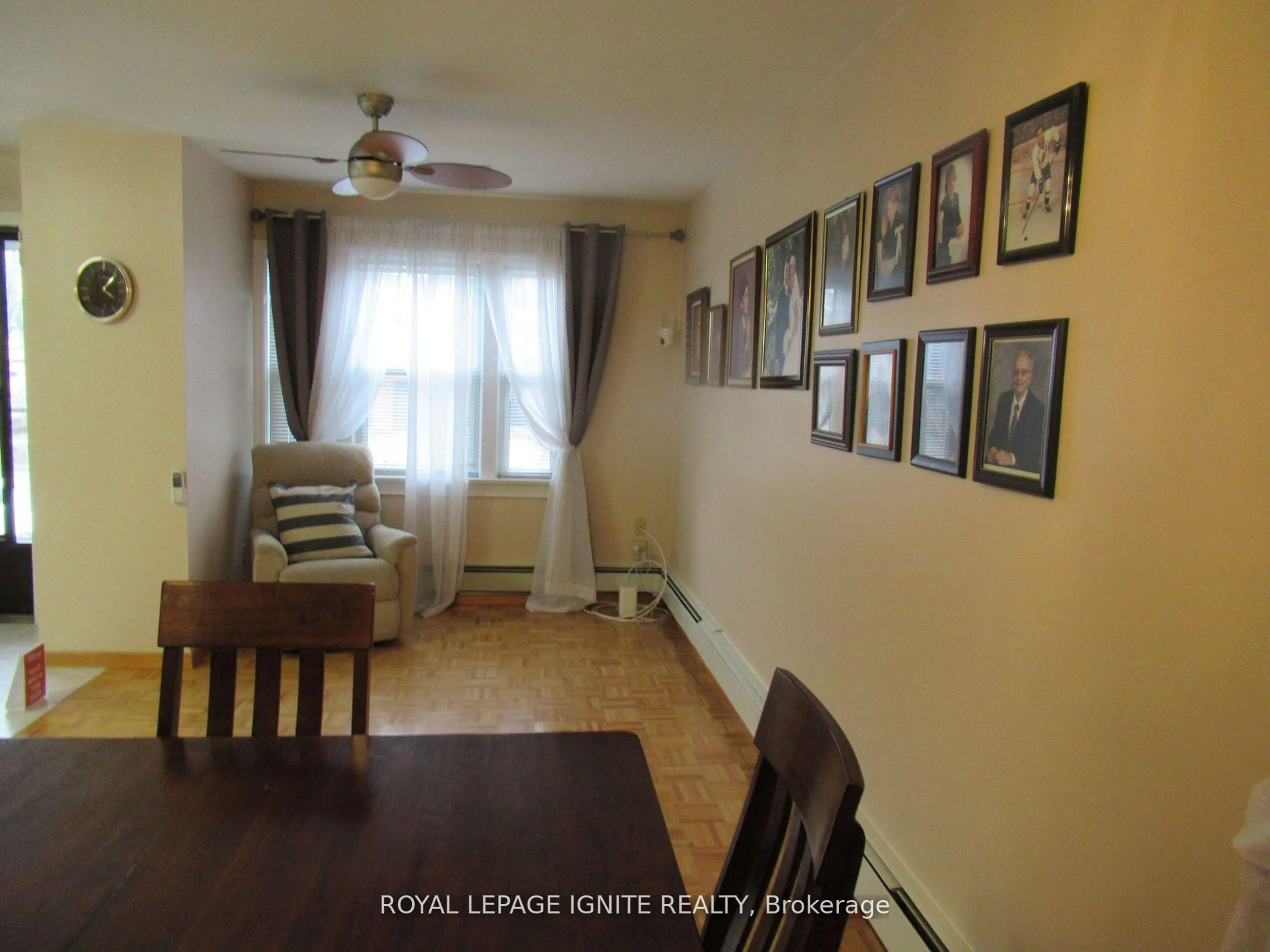 Dining room, wood/laminate floor for 12 Stephen Dr, Toronto Ontario M8Y 3M5