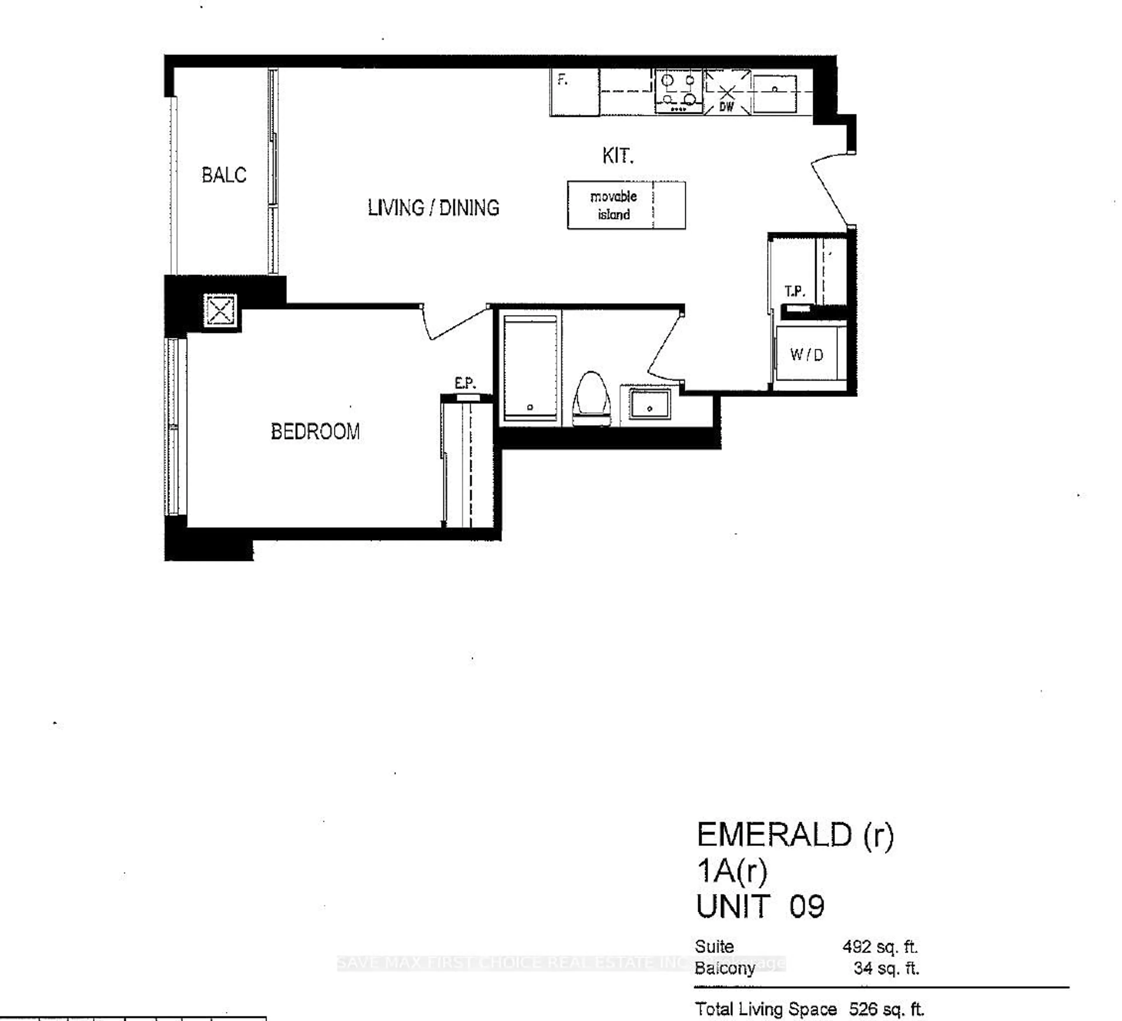 Floor plan for 30 Elm Dr #2809, Mississauga Ontario L5B 0N6