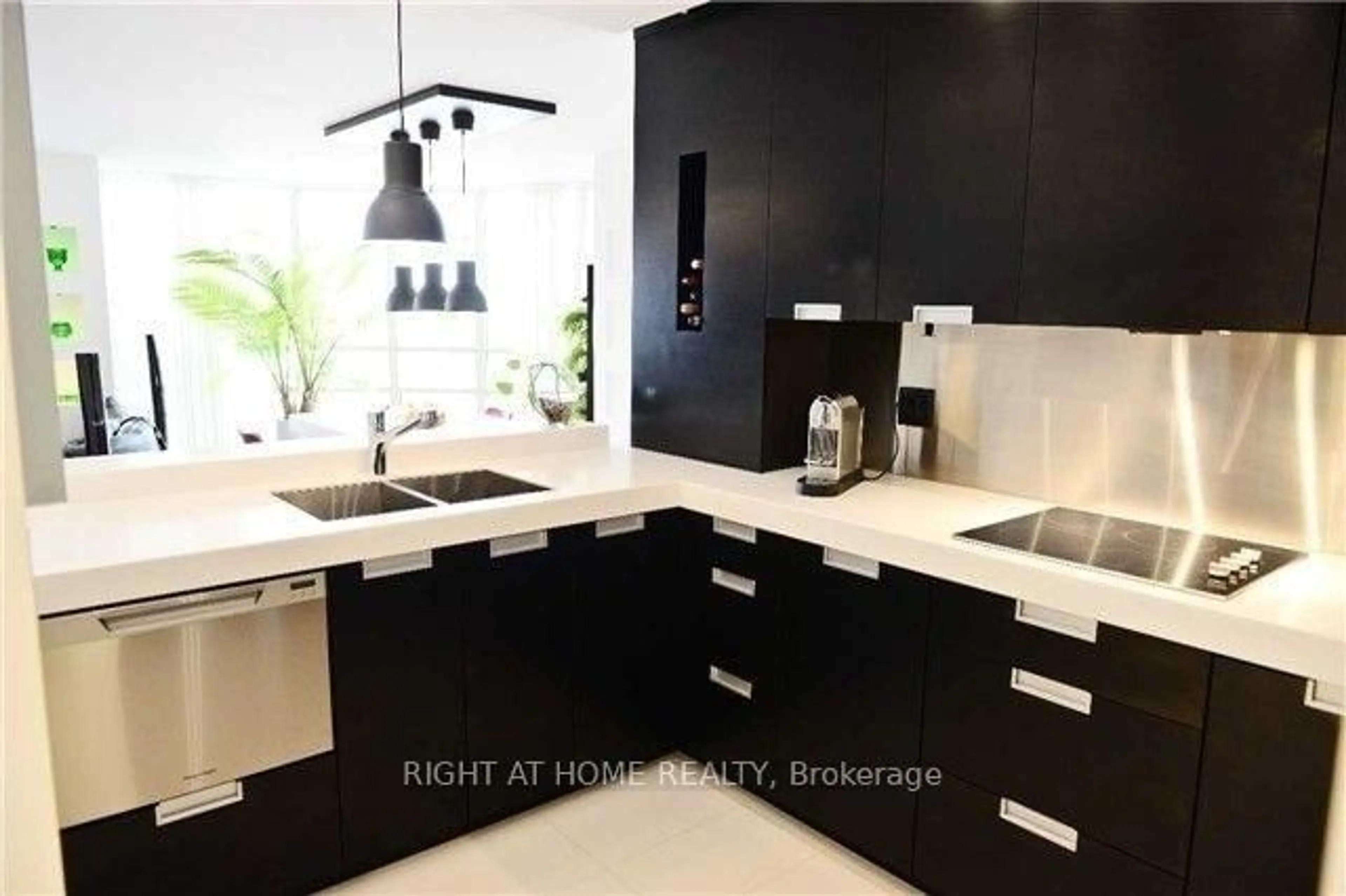 Contemporary kitchen, ceramic/tile floor for 50 Eglinton Ave #505, Mississauga Ontario L5R 3P5