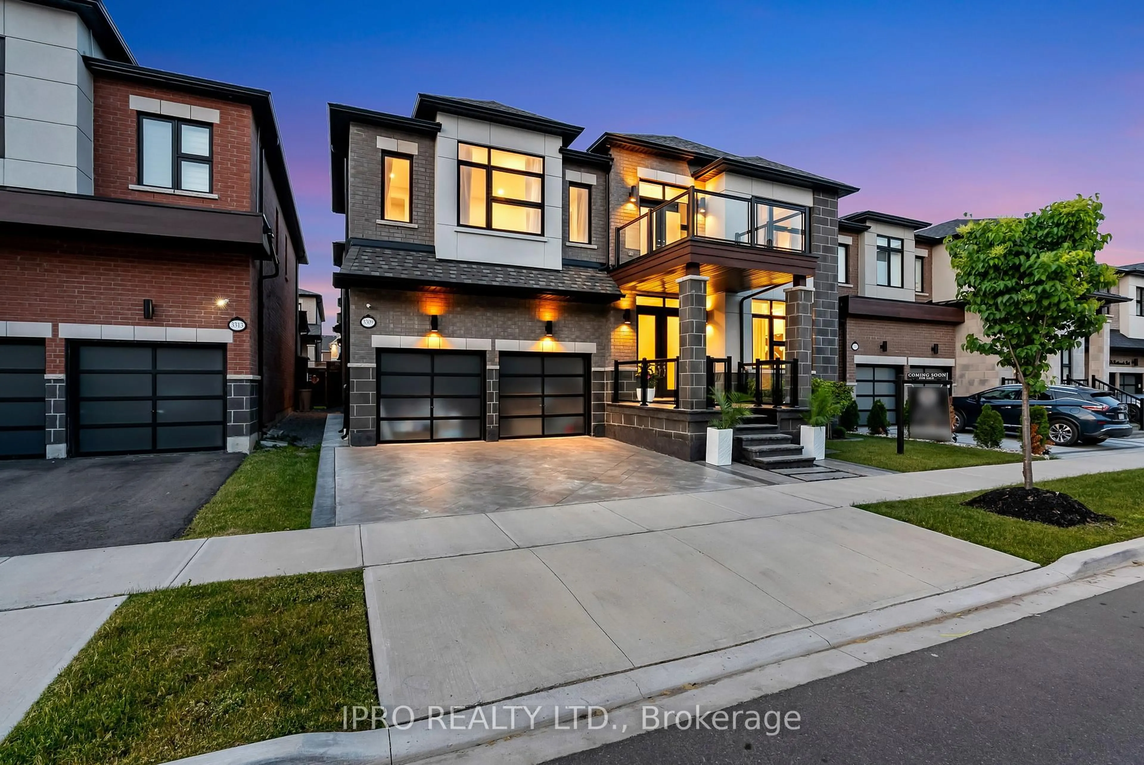 Home with brick exterior material, street for 3309 Sunningdale Gardens, Oakville Ontario L6M 4K3
