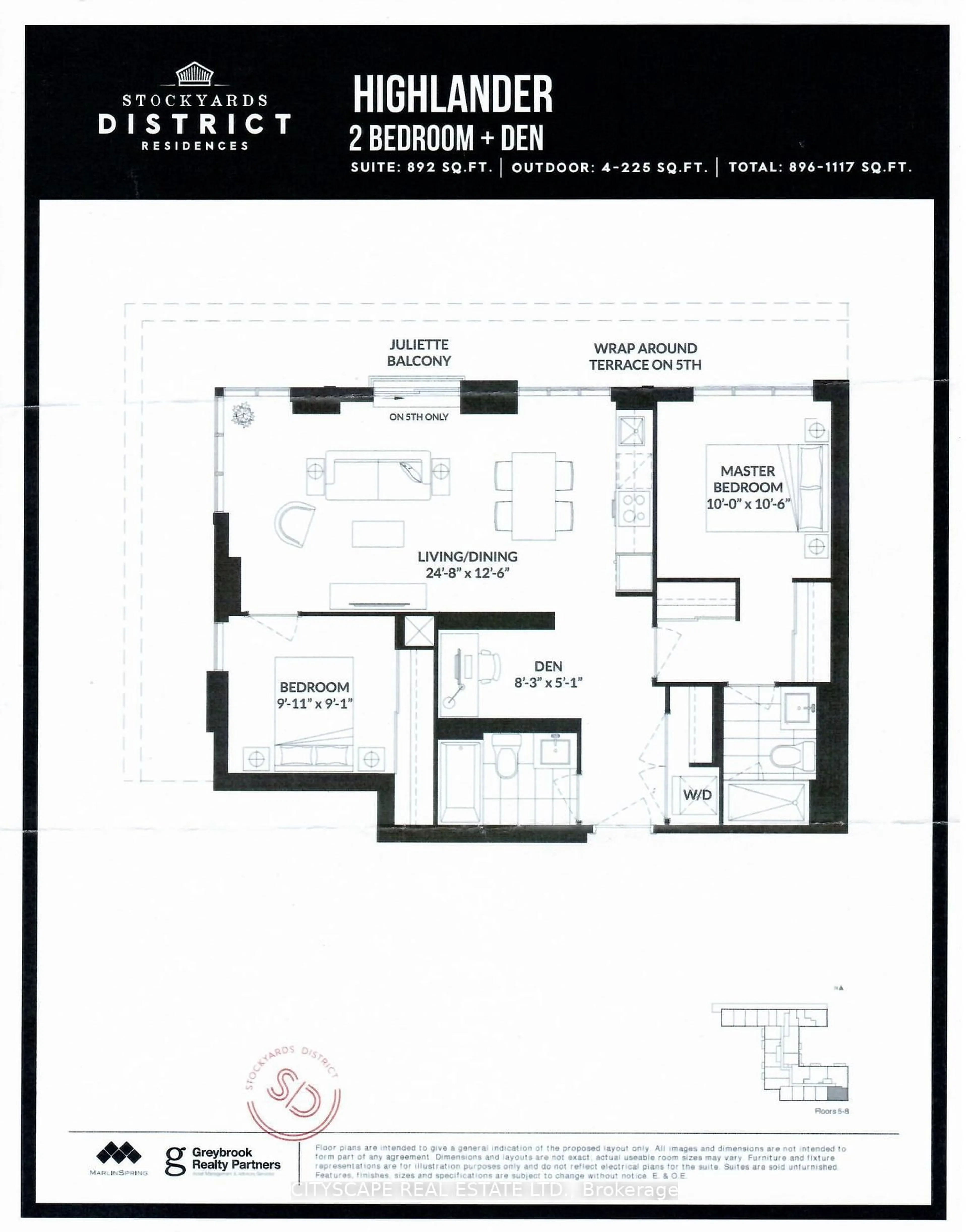 Floor plan for 2300 St Clair Ave #608, Toronto Ontario M6N 0B3