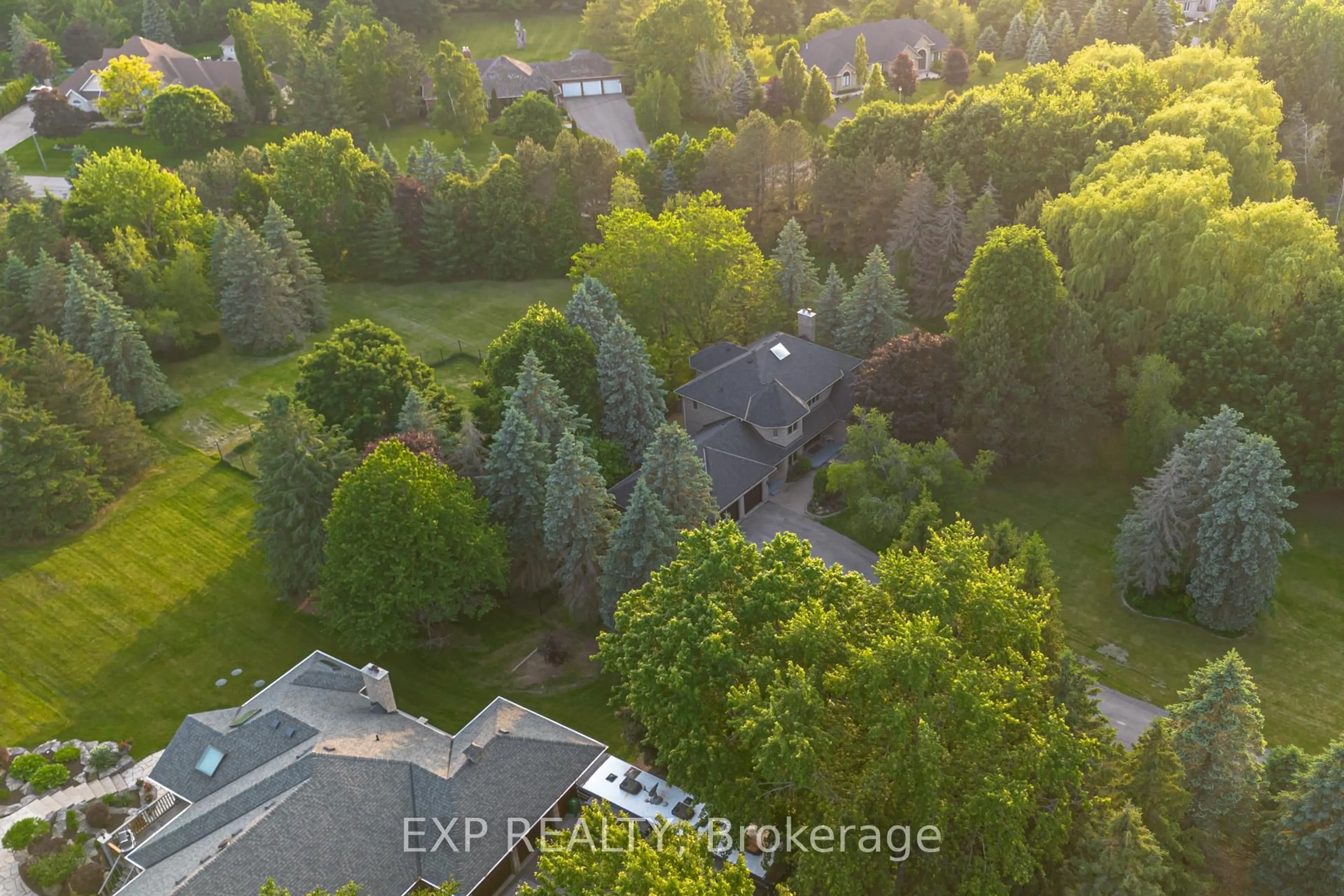 A pic from outside/outdoor area/front of a property/back of a property/a pic from drone, forest/trees view for 8 Humber Tr, Caledon Ontario L7E 0A8