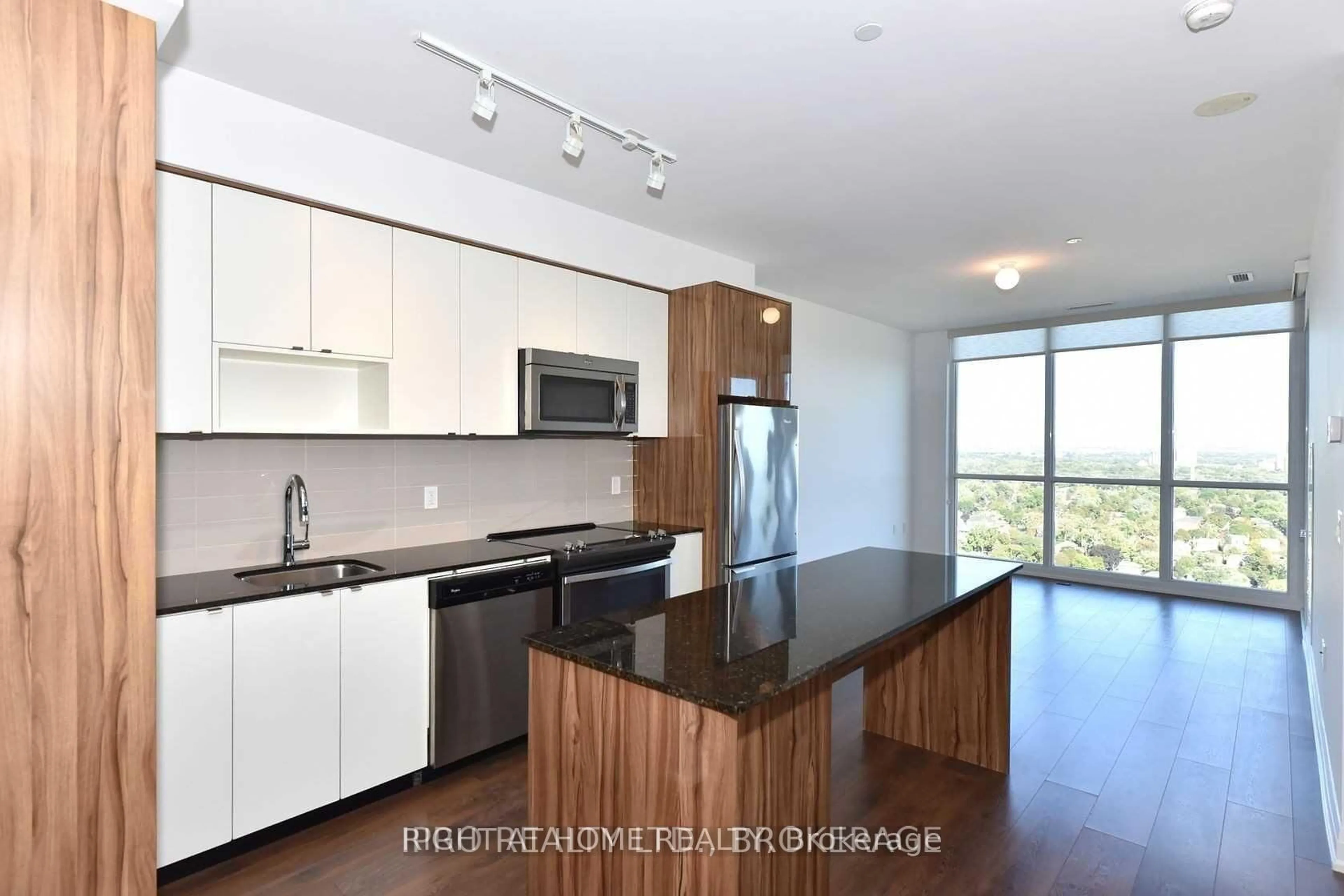 Standard kitchen, wood/laminate floor for 9 Valhalla Inn Rd #2801, Toronto Ontario M9B 1S9