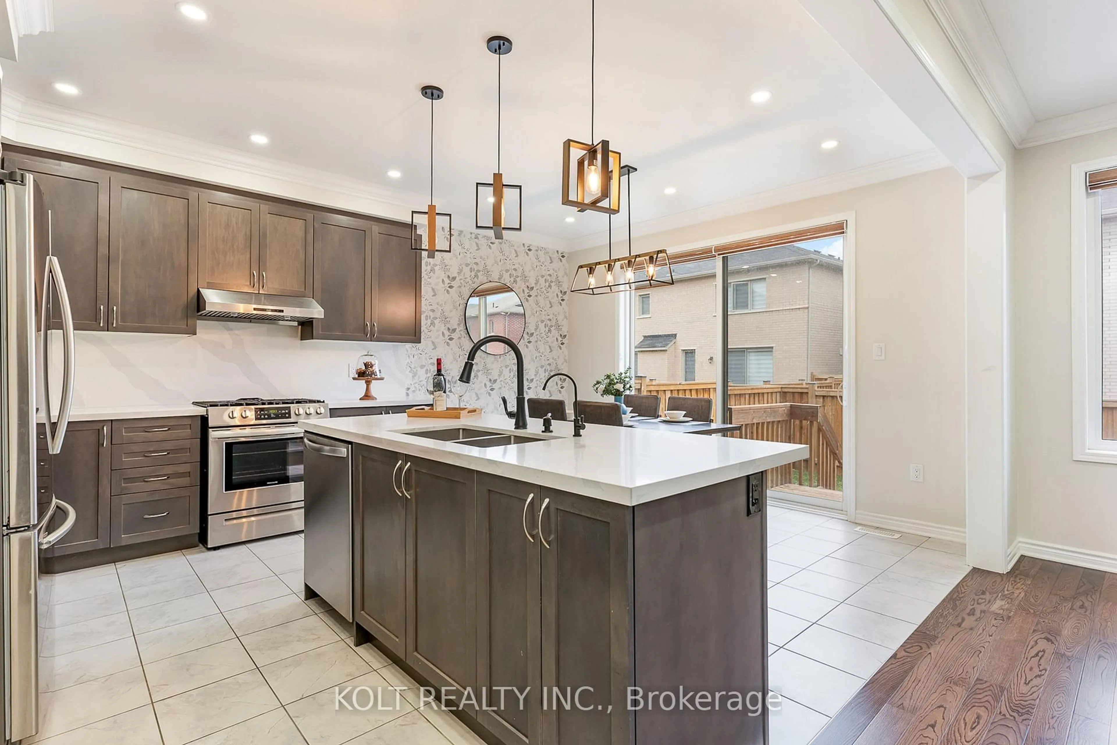 Contemporary kitchen, ceramic/tile floor for 9 Herrick Dr, Brampton Ontario L7A 5G2